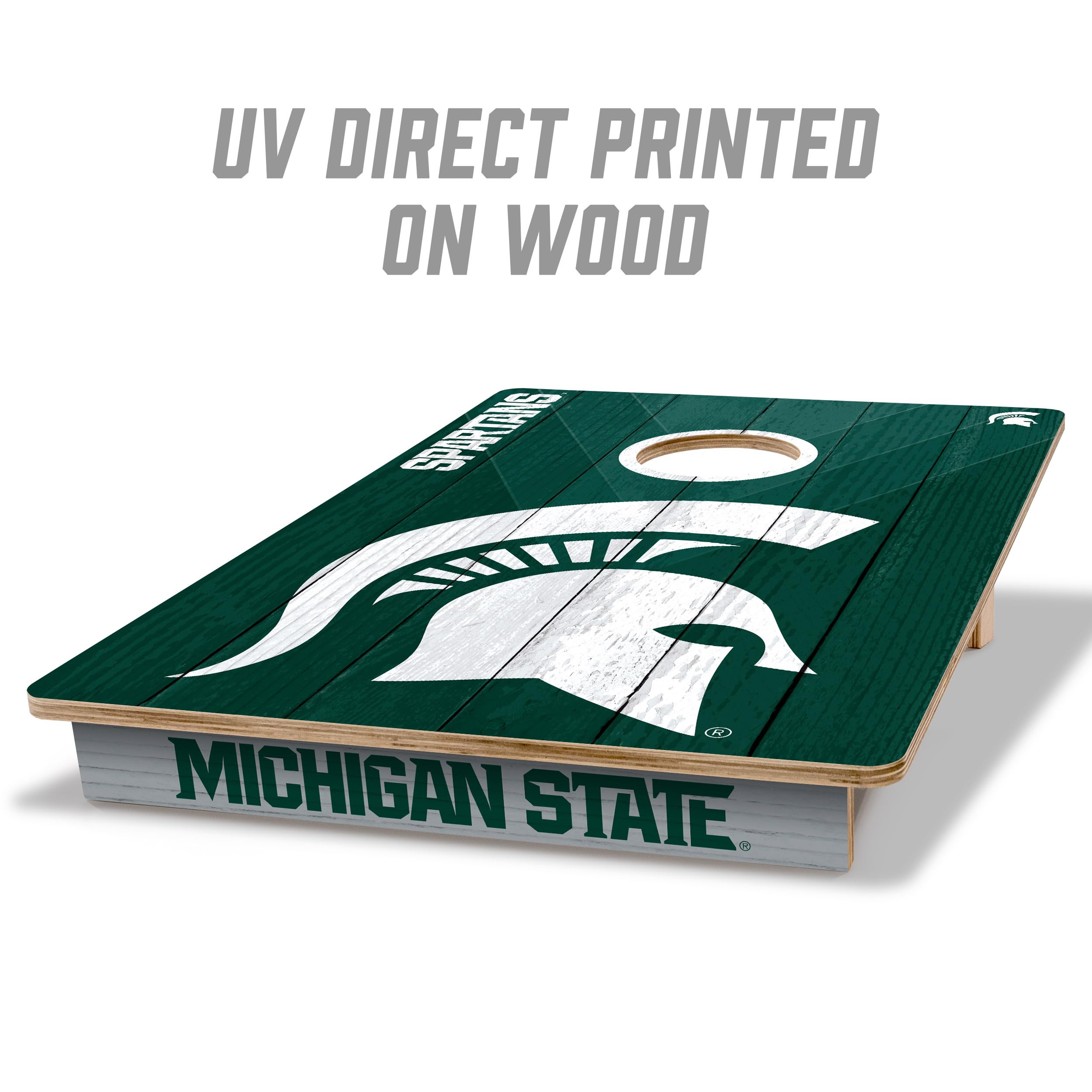 YouTheFan NCAA Michigan State Spartans 2’ x 3’ Wood Cornhole Game with Logo Bags - Sports Collectibles, Sports Memorabilia, Sports Fan Shop, Sports Gifts