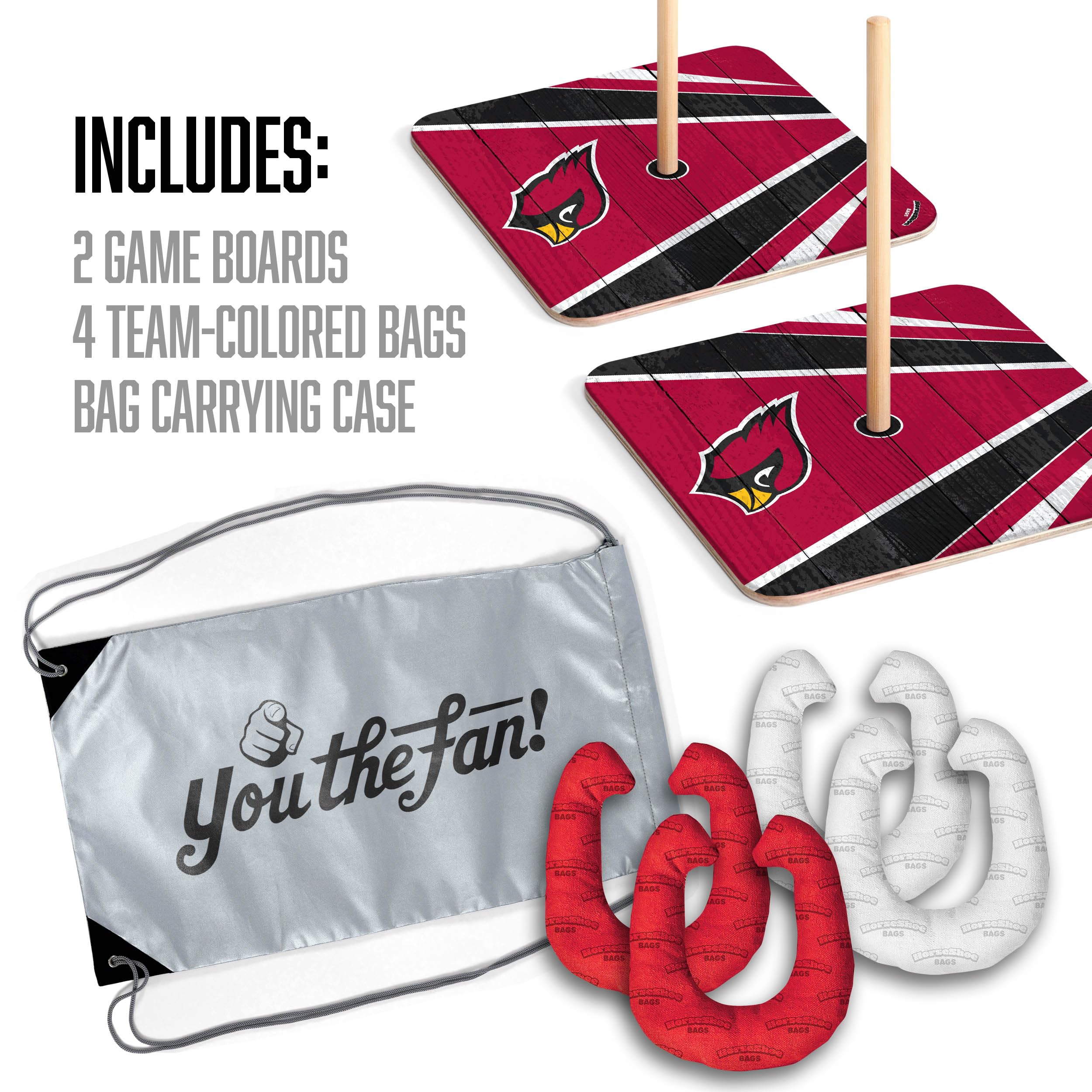 YouTheFan NFL Arizona Cardinals Horseshoe Bags Game - Sports Collectibles, Sports Memorabilia, Sports Fan Shop, Sports Gifts