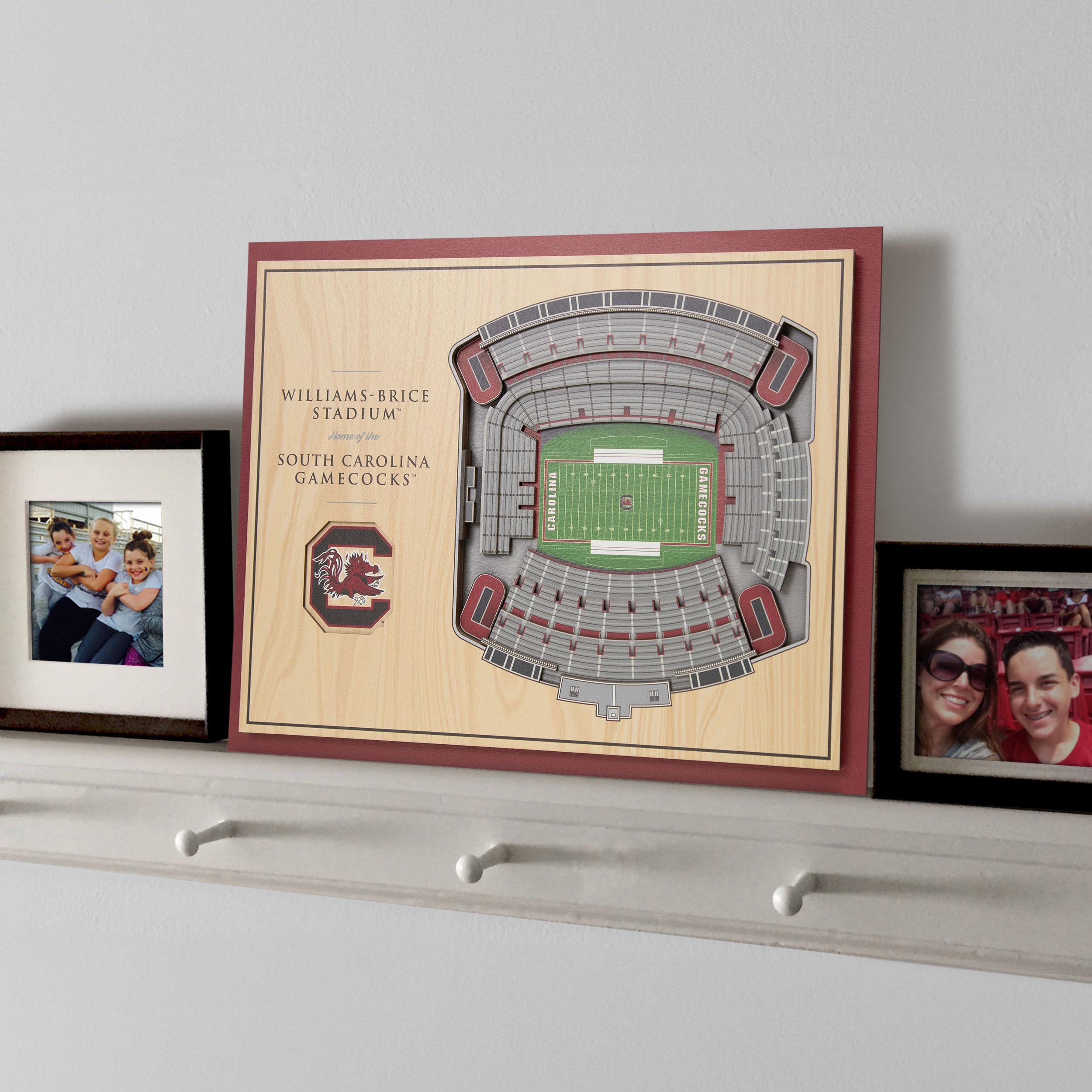 YouTheFan NCAA South Carolina Gamecocks 5-Layer StadiumView 3D Wall Art - Williams-Brice Stadium - Sports Collectibles, Sports Memorabilia, Sports Fan Shop, Sports Gifts