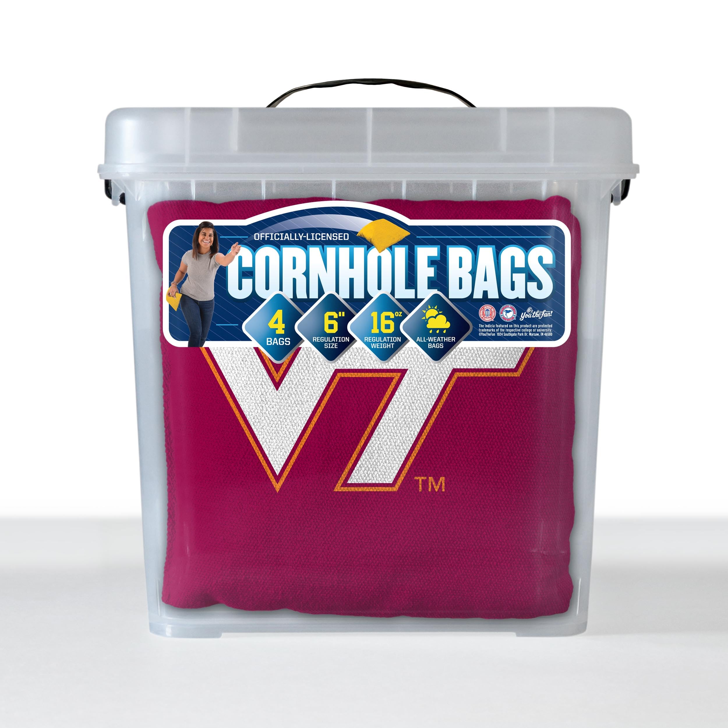YouTheFan NCAA Virginia Tech Hokies Cornhole Bags - 4PK - Maroon - Sports Collectibles, Sports Memorabilia, Sports Fan Shop, Sports Gifts