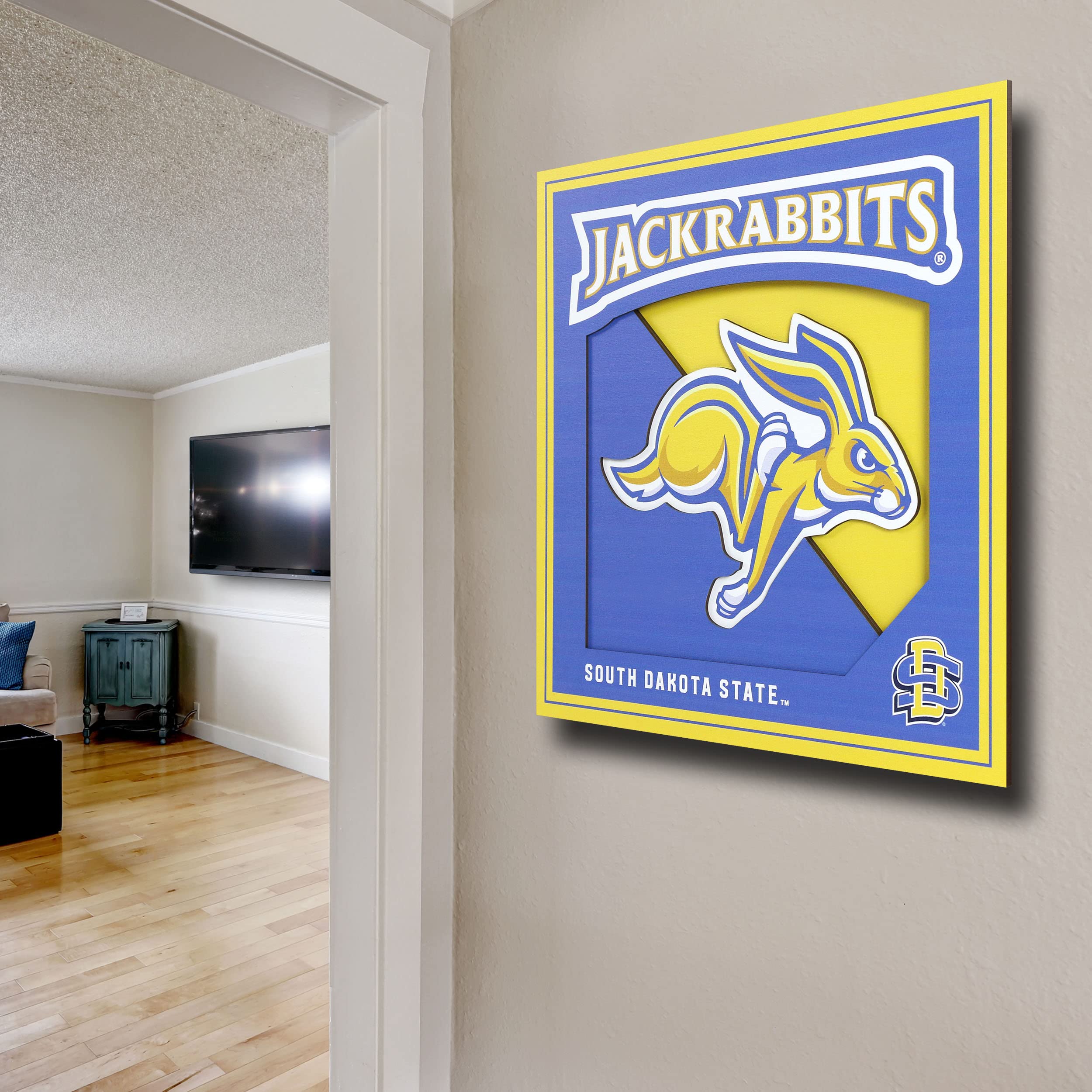 YouTheFan NCAA South Dakota State Jackrabbits 3D Logo Series Wall Art-12x12 - Sports Collectibles, Sports Memorabilia, Sports Fan Shop, Sports Gifts