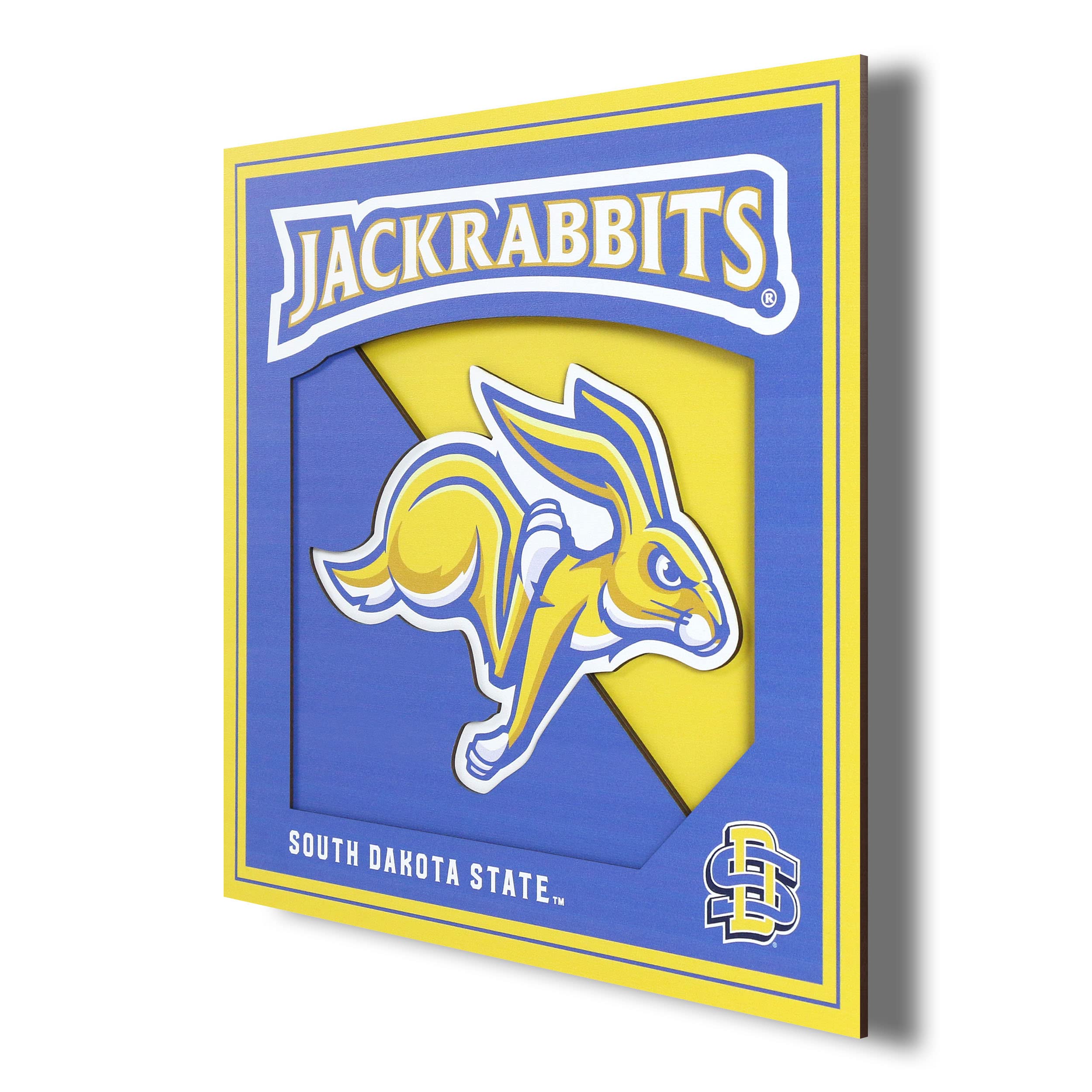 YouTheFan NCAA South Dakota State Jackrabbits 3D Logo Series Wall Art-12x12 - Sports Collectibles, Sports Memorabilia, Sports Fan Shop, Sports Gifts