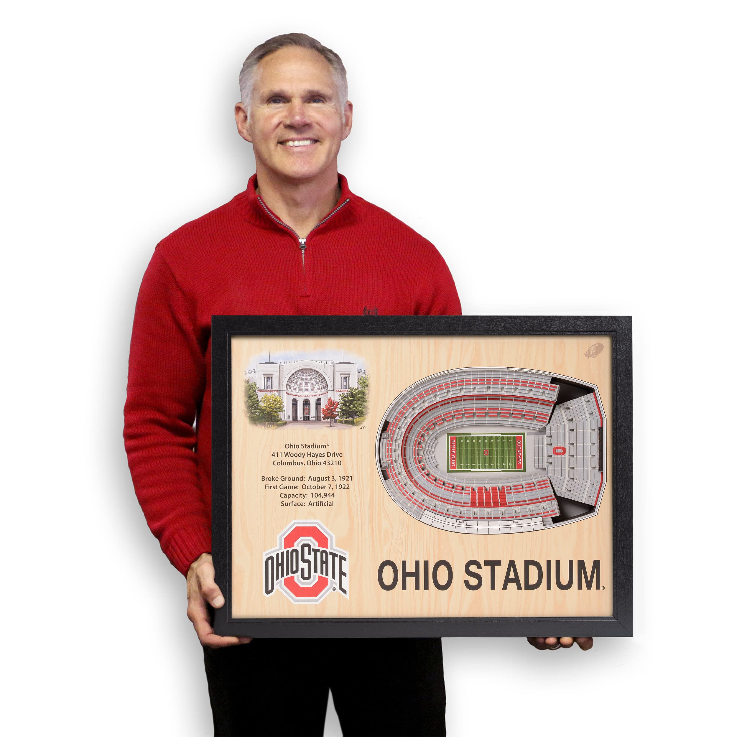 YouTheFan NCAA Ohio State Buckeyes 25-Layer StadiumViews 3D Wall Art - Ohio Stadium,Brown - Sports Collectibles, Sports Memorabilia, Sports Fan Shop, Sports Gifts