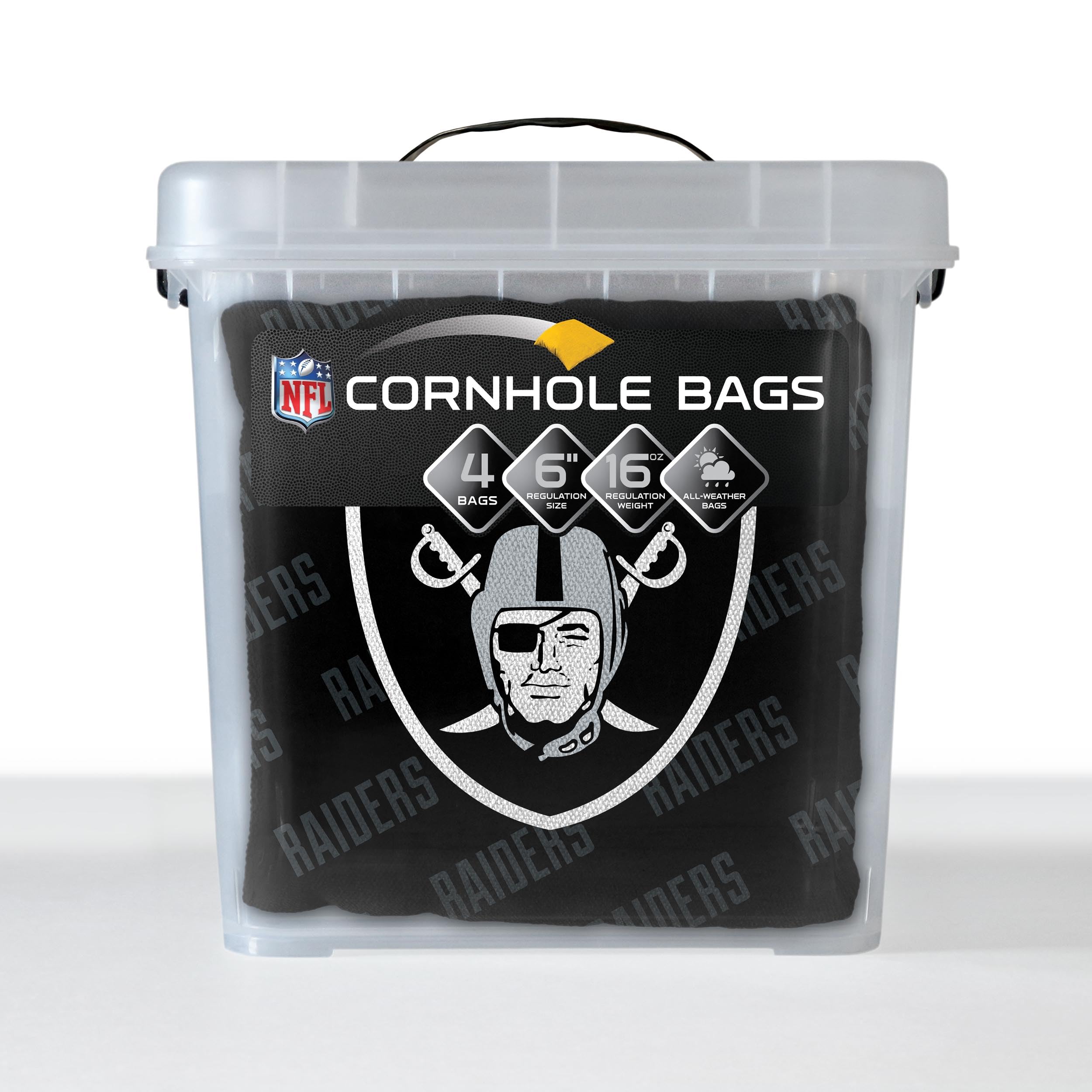 YouTheFan NFL Las Vegas Raiders Cornhole Bags - 4PK - Black - Sports Collectibles, Sports Memorabilia, Sports Fan Shop, Sports Gifts