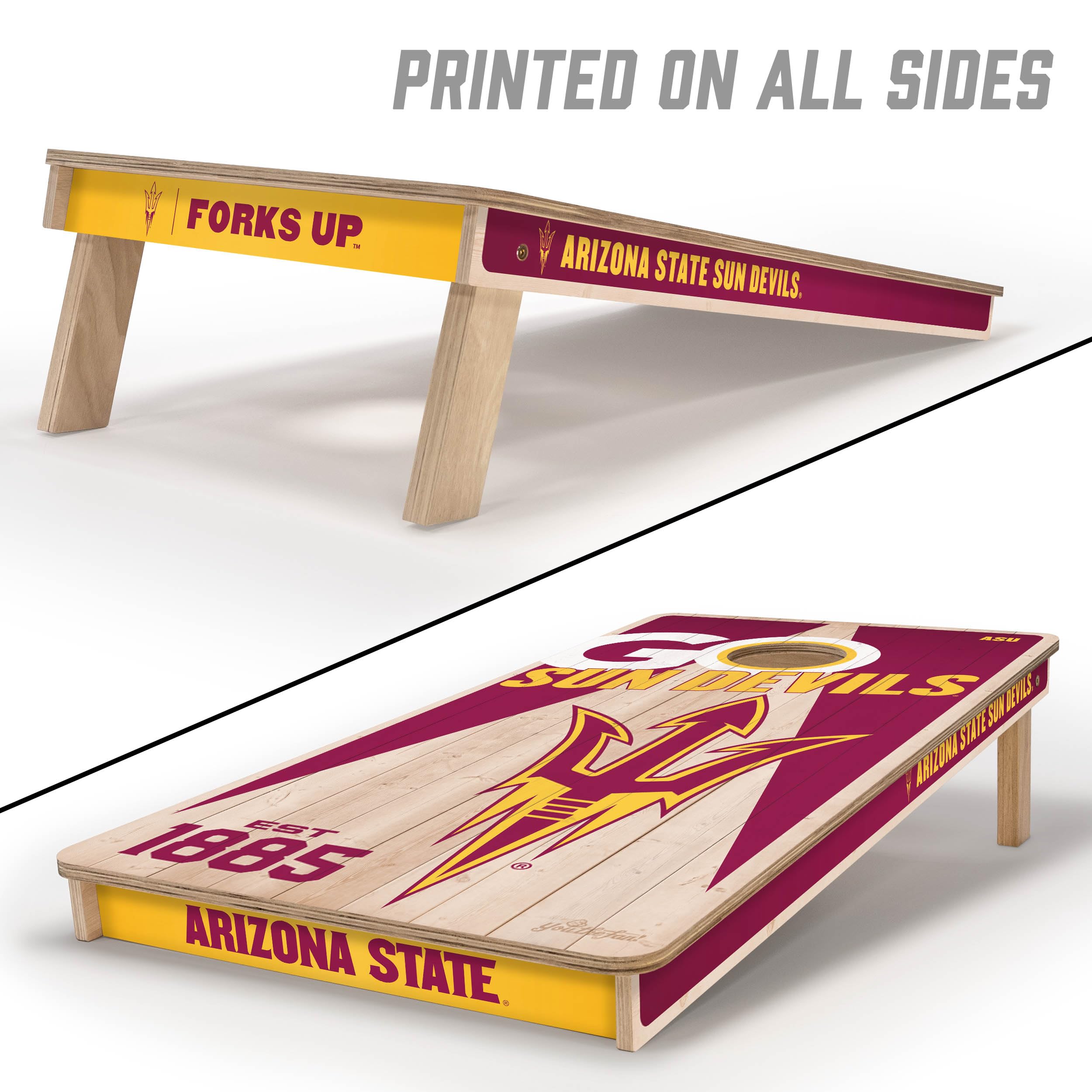 YouTheFan NCAA Arizona State Sun Devils 2’ x 4’ Professional Wood Cornhole Game with Logo Bags - Sports Collectibles, Sports Memorabilia, Sports Fan Shop, Sports Gifts