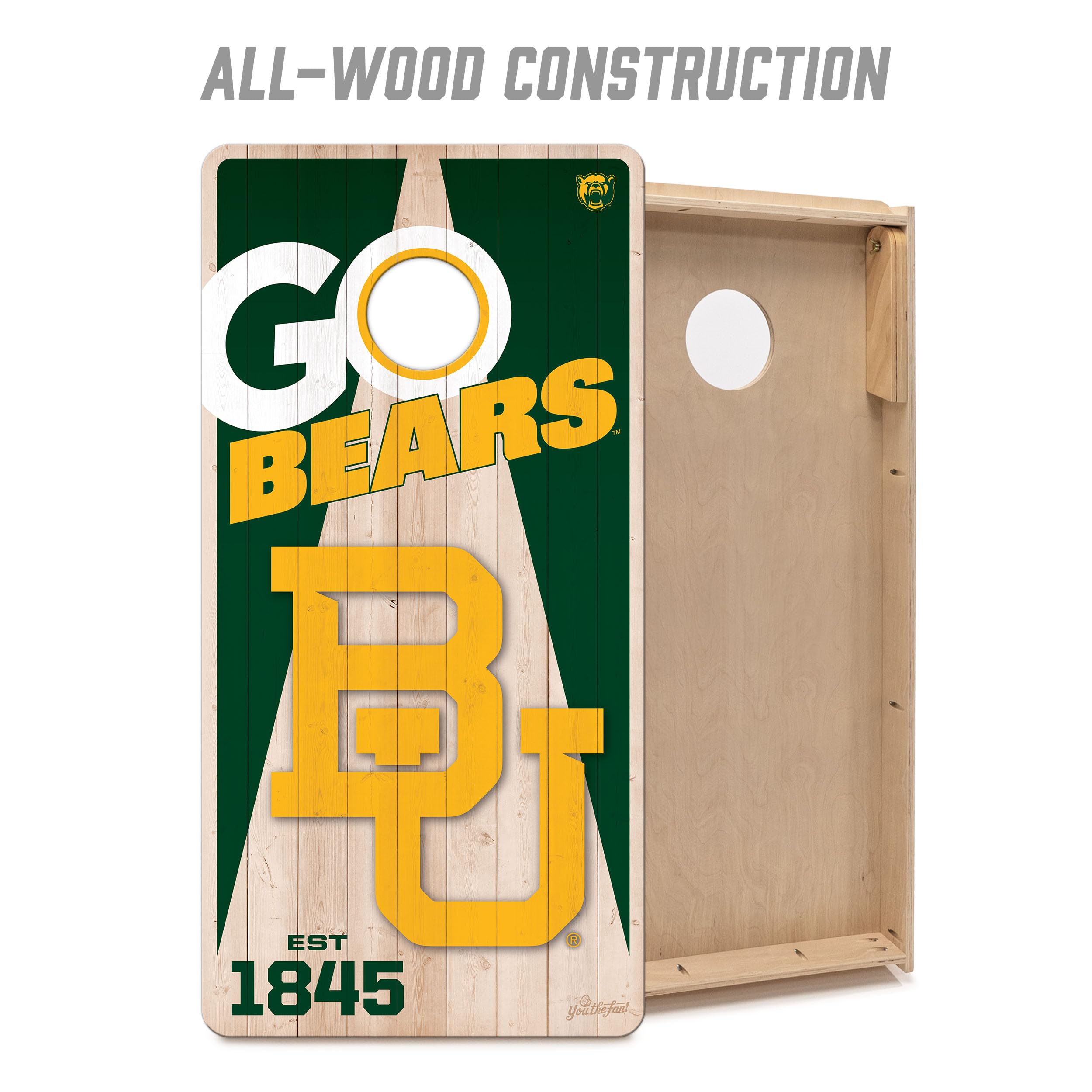 YouTheFan NCAA Baylor Bears 2’ x 4’ Professional Wood Cornhole Game with Logo Bags - Sports Collectibles, Sports Memorabilia, Sports Fan Shop, Sports Gifts