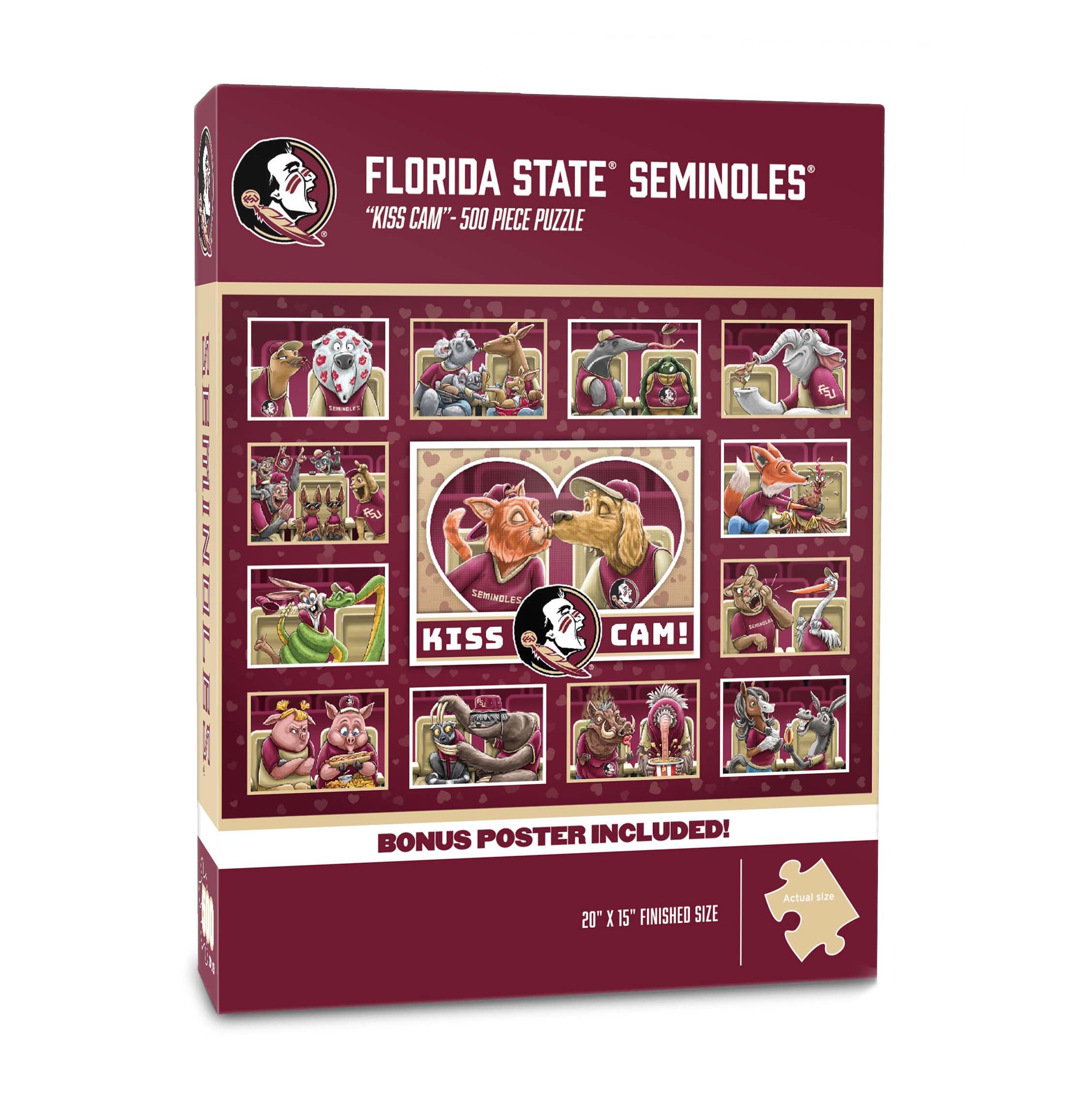 YouTheFan NCAA Florida State Seminoles Kiss Cam 500pc Puzzle - Sports Collectibles, Sports Memorabilia, Sports Fan Shop, Sports Gifts