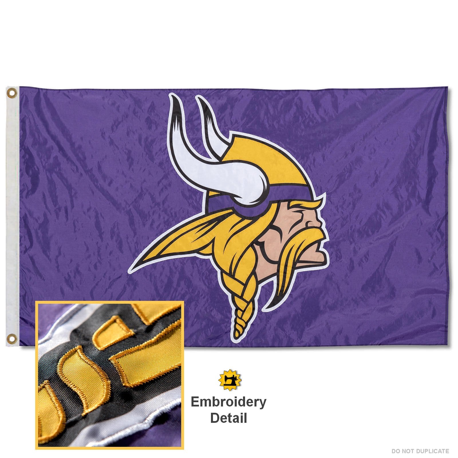 WinCraft Minnesota Vikings Embroidered Nylon Flag - Sports Collectibles, Sports Memorabilia, Sports Fan Shop, Sports Gifts