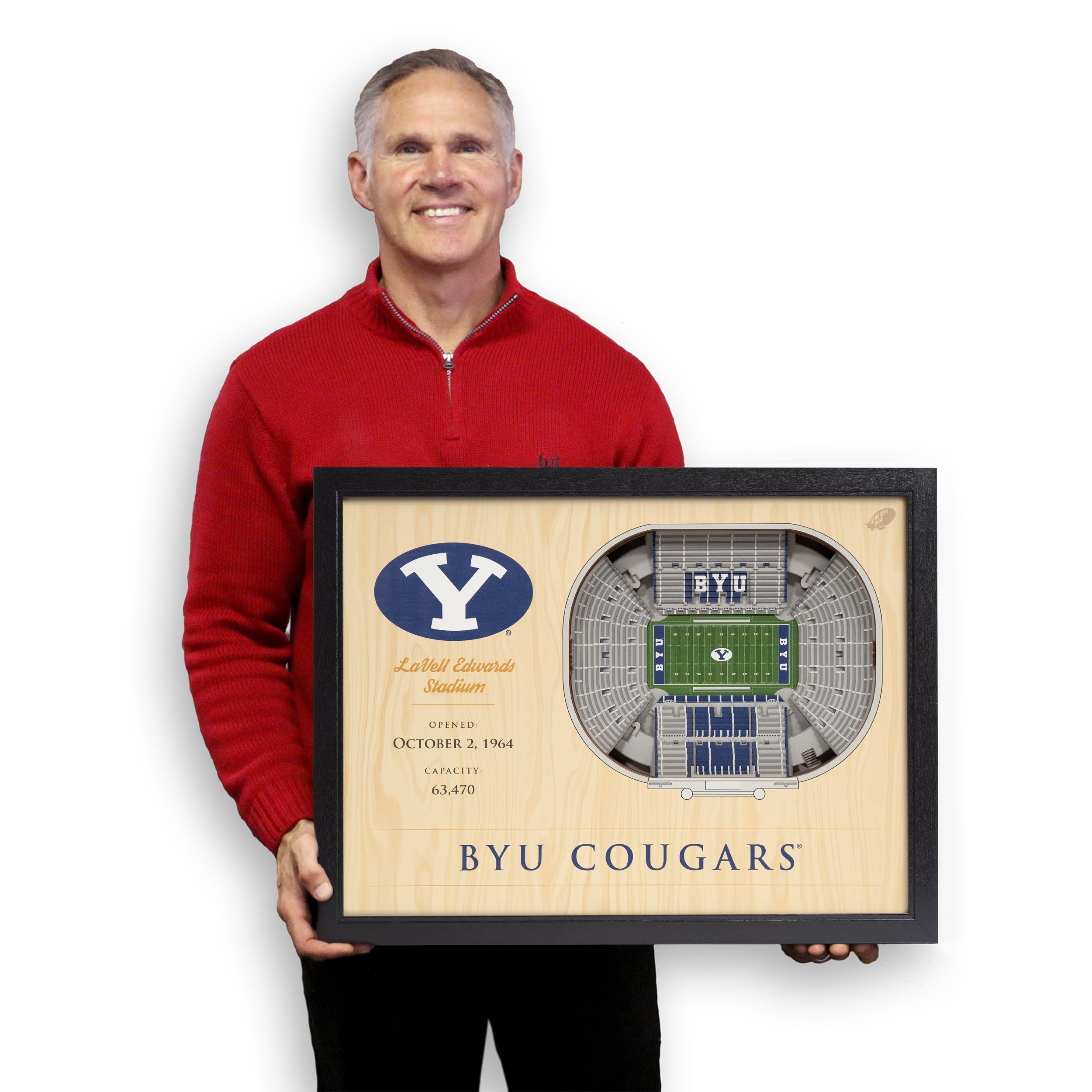YouTheFan NCAA BYU Cougars 25-Layer StadiumViews 3D Wall Art - LaVell Edwards Stadium - Sports Collectibles, Sports Memorabilia, Sports Fan Shop, Sports Gifts