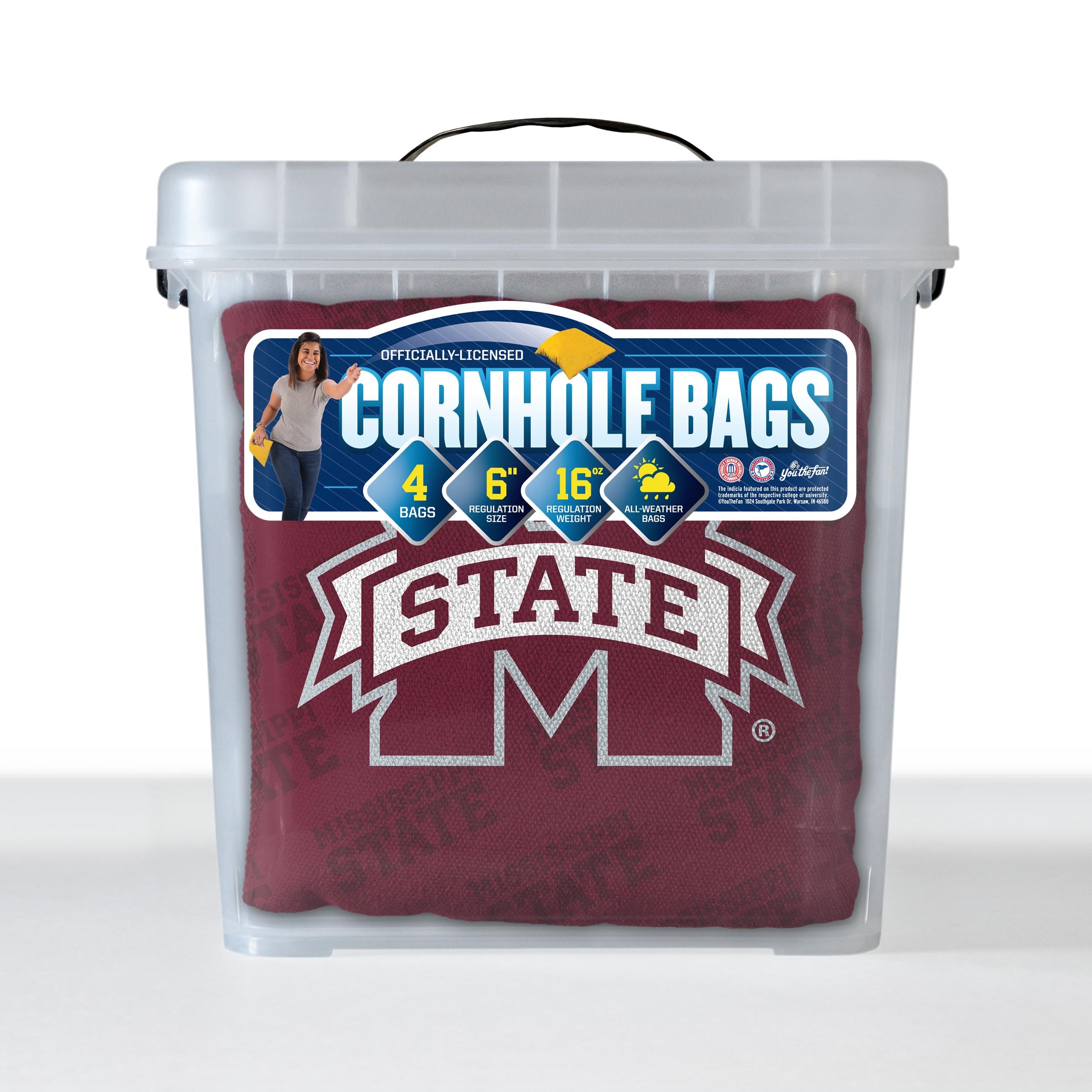 YouTheFan NCAA Mississippi State Bulldogs Cornhole Bags - 4PK - Maroon - Sports Collectibles, Sports Memorabilia, Sports Fan Shop, Sports Gifts
