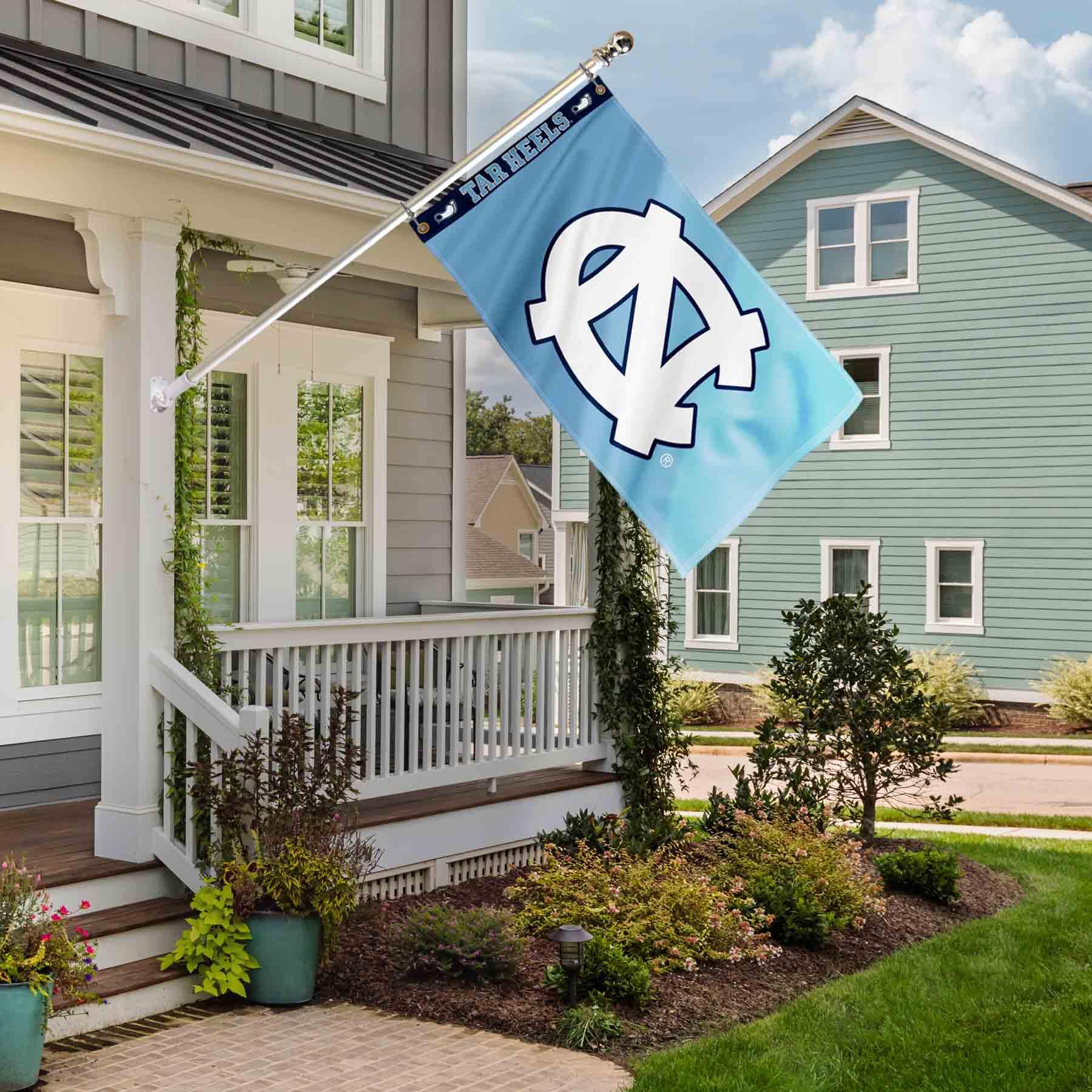College Flags & Banners Co. UNC Tar Heels Printed Header 3x5 Foot Banner Flag - Sports Collectibles, Sports Memorabilia, Sports Fan Shop, Sports Gifts