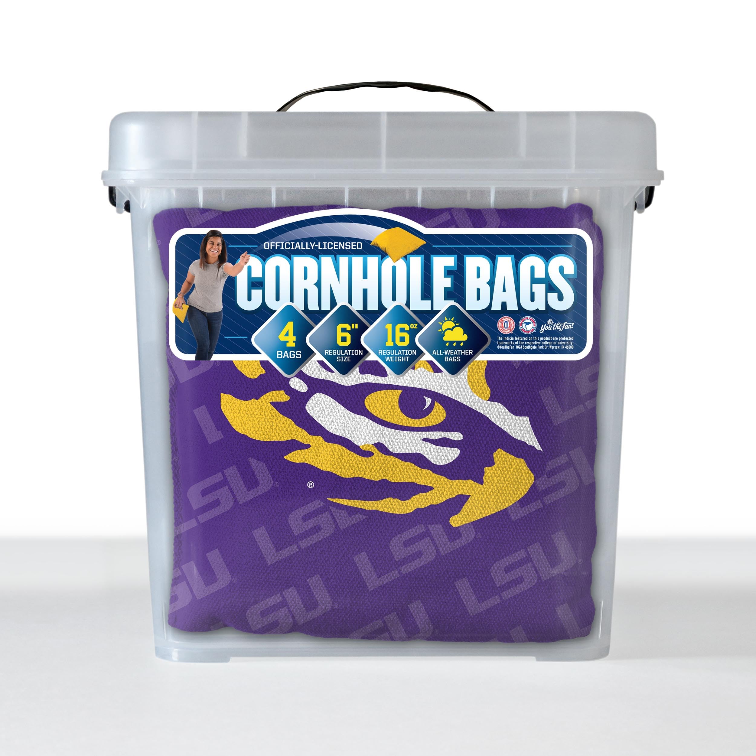 YouTheFan NCAA LSU Tigers Cornhole Bags - 4PK - Purple - Sports Collectibles, Sports Memorabilia, Sports Fan Shop, Sports Gifts