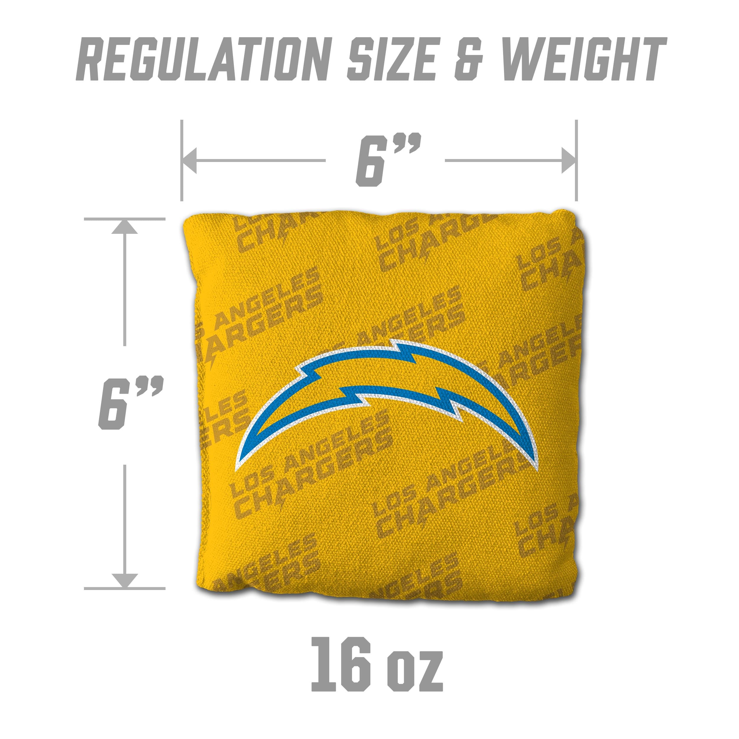 YouTheFan NFL Los Angeles Chargers Cornhole Bags - 4PK - Yellow - Sports Collectibles, Sports Memorabilia, Sports Fan Shop, Sports Gifts