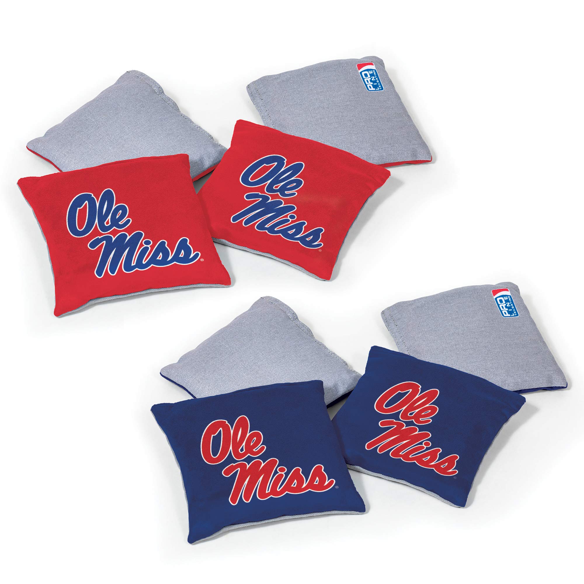 Wild Sports NCAA Mississippi Rebels 8pk Dual Sided Bean Bags, Team Color - Sports Collectibles, Sports Memorabilia, Sports Fan Shop, Sports Gifts