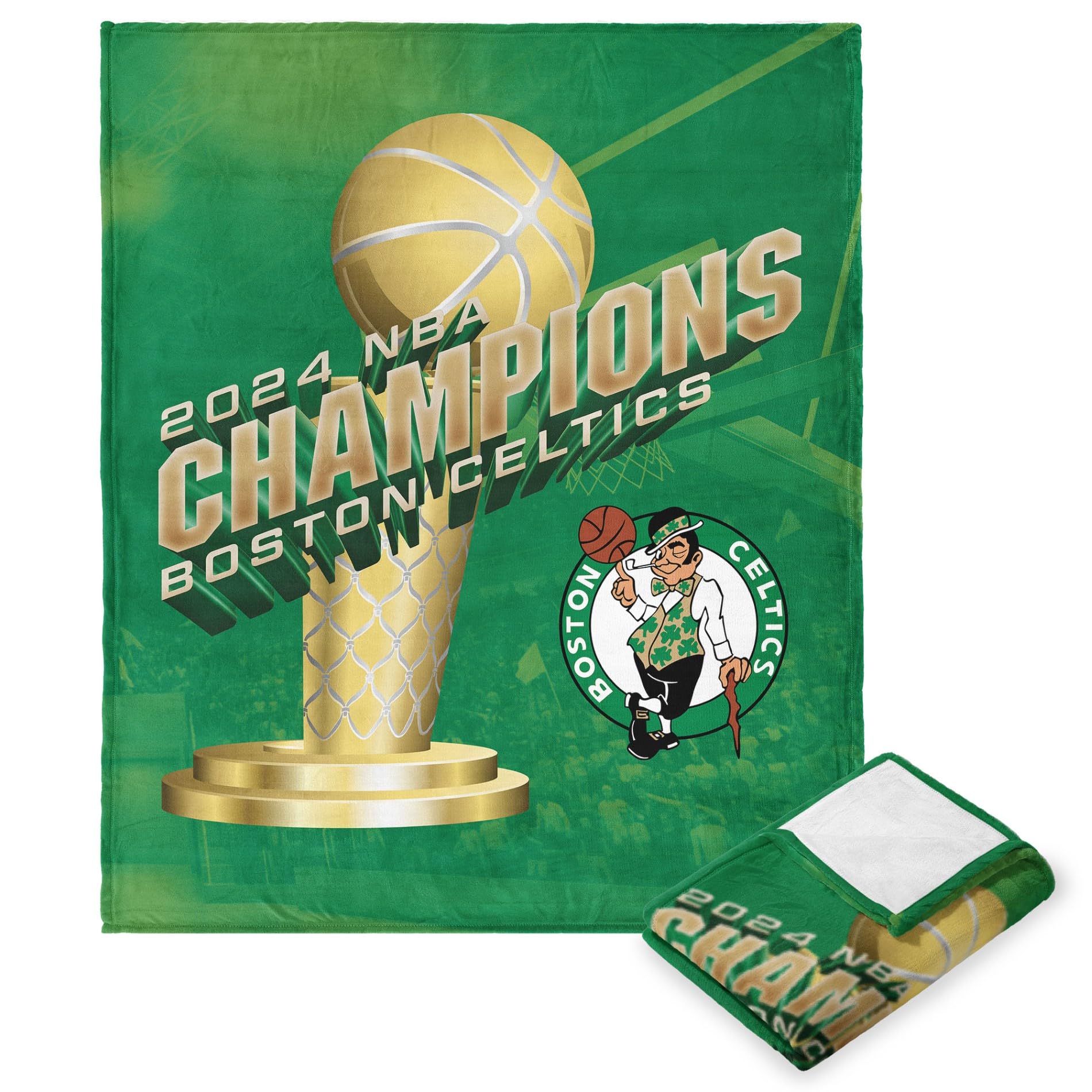 Northwest NBA Boston Celtics NBA Champions 2024 Silk Touch Throw Blanket, 50" x 60", Sovereign - Sports Collectibles, Sports Memorabilia, Sports Fan Shop, Sports Gifts