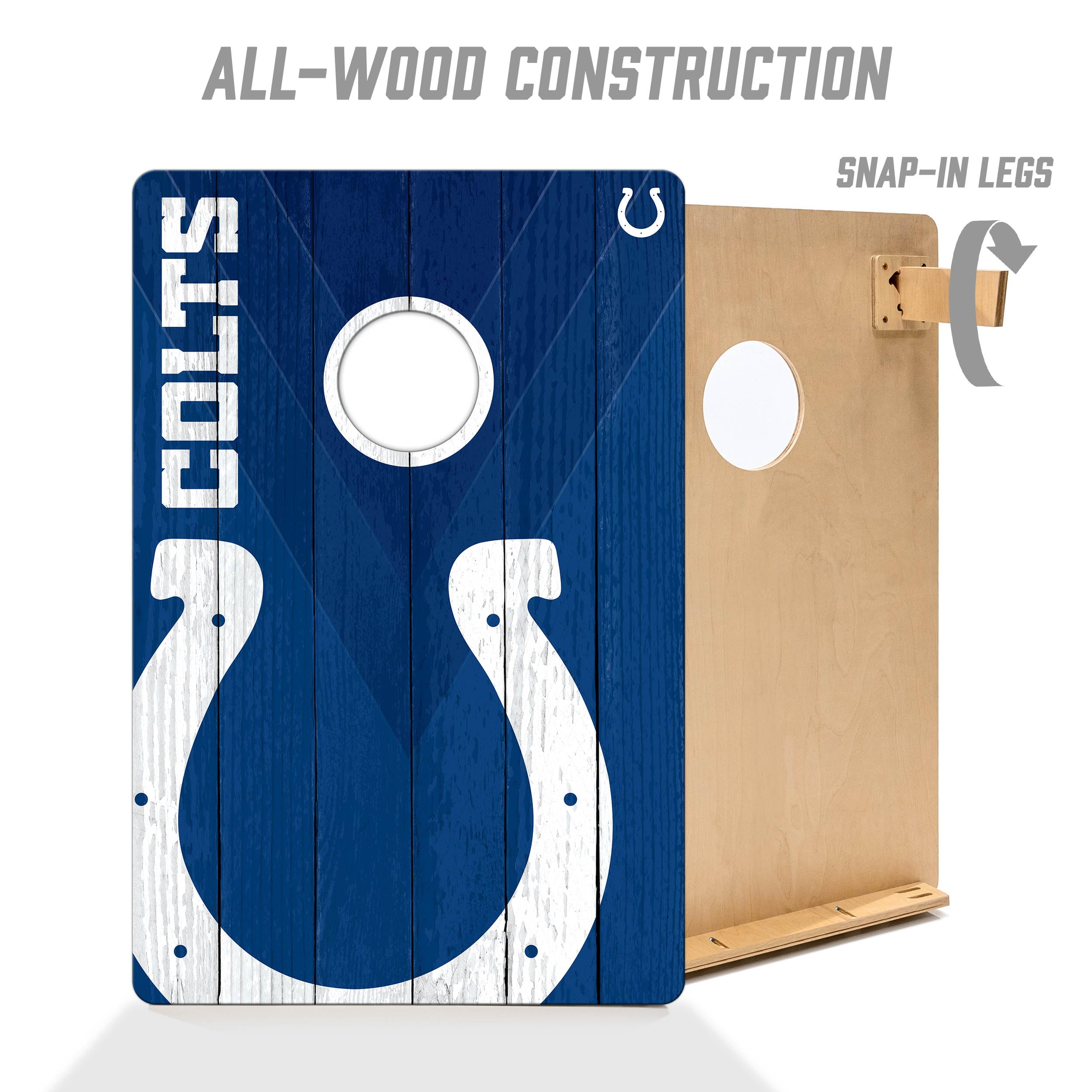 YouTheFan NFL Indianapolis Colts 2’ x 3’ Wood Cornhole Game with Logo Bags - Sports Collectibles, Sports Memorabilia, Sports Fan Shop, Sports Gifts