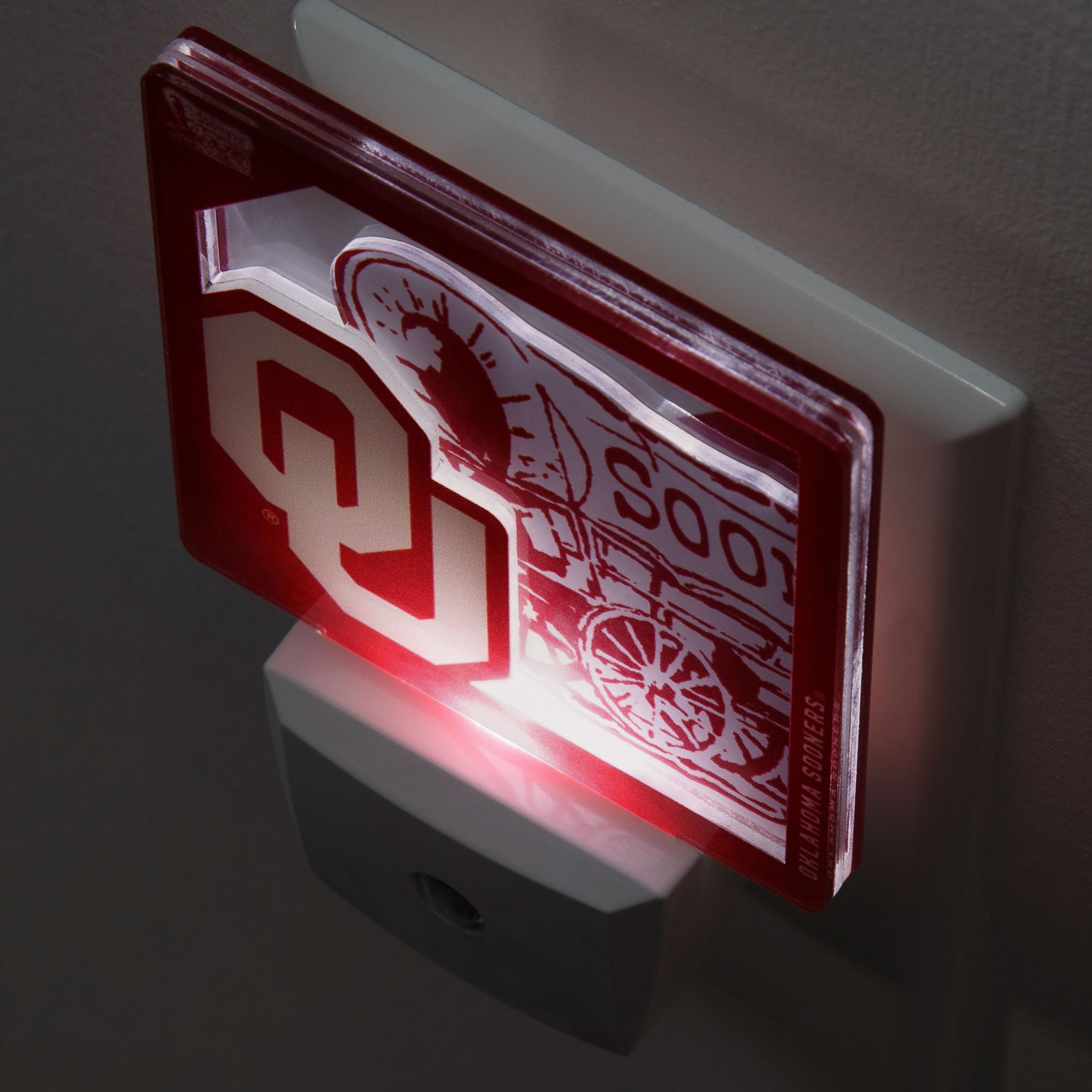 YouTheFan NCAA Oklahoma Sooners Logo Series Nite Light - Sports Collectibles, Sports Memorabilia, Sports Fan Shop, Sports Gifts