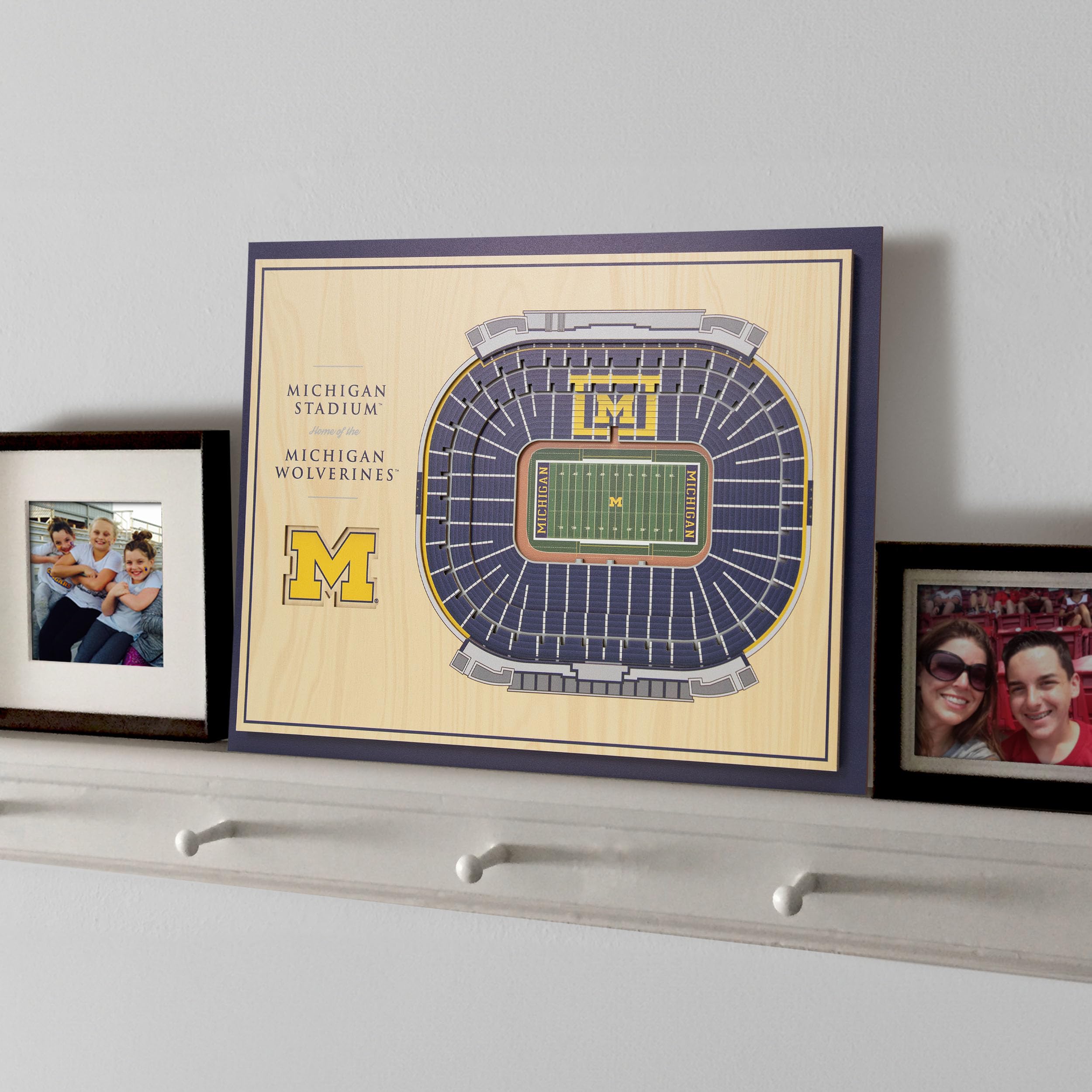 YouTheFan NCAA Michigan Wolverines 5-Layer StadiumView 3D Wall Art - Michigan Stadium - Sports Collectibles, Sports Memorabilia, Sports Fan Shop, Sports Gifts