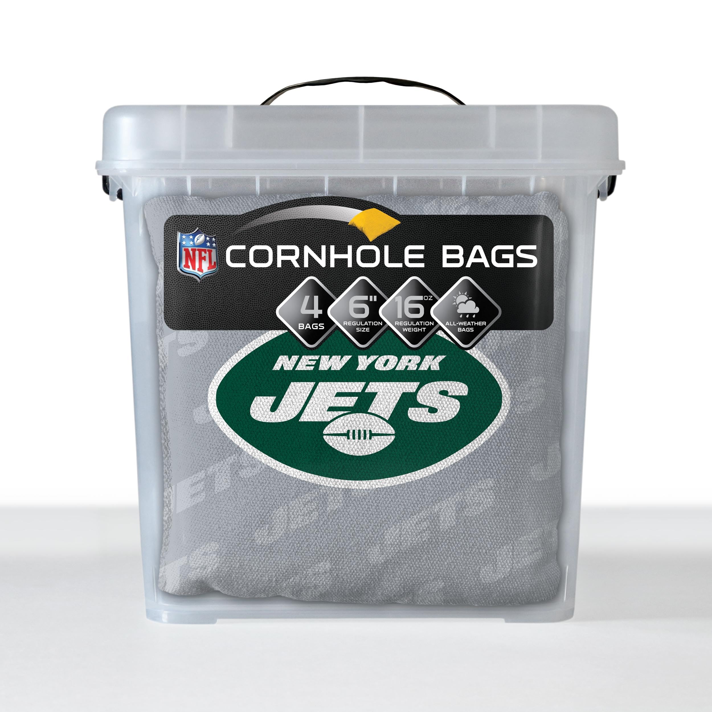 YouTheFan NFL New York Jets Cornhole Bags - 4PK - Grey - Sports Collectibles, Sports Memorabilia, Sports Fan Shop, Sports Gifts