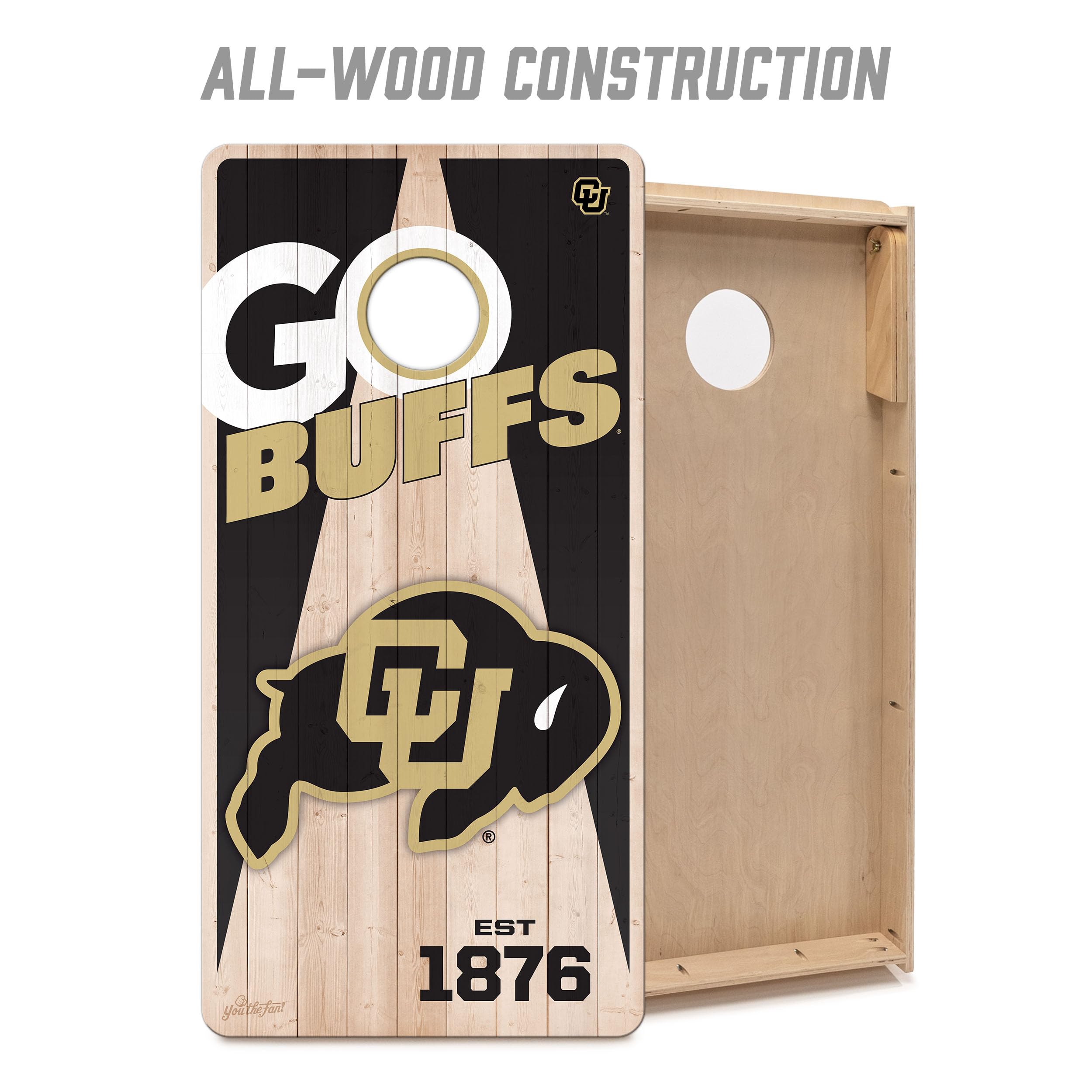 YouTheFan NCAA Colorado Buffaloes 2’ x 4’ Professional Wood Cornhole Game with Logo Bags - Sports Collectibles, Sports Memorabilia, Sports Fan Shop, Sports Gifts