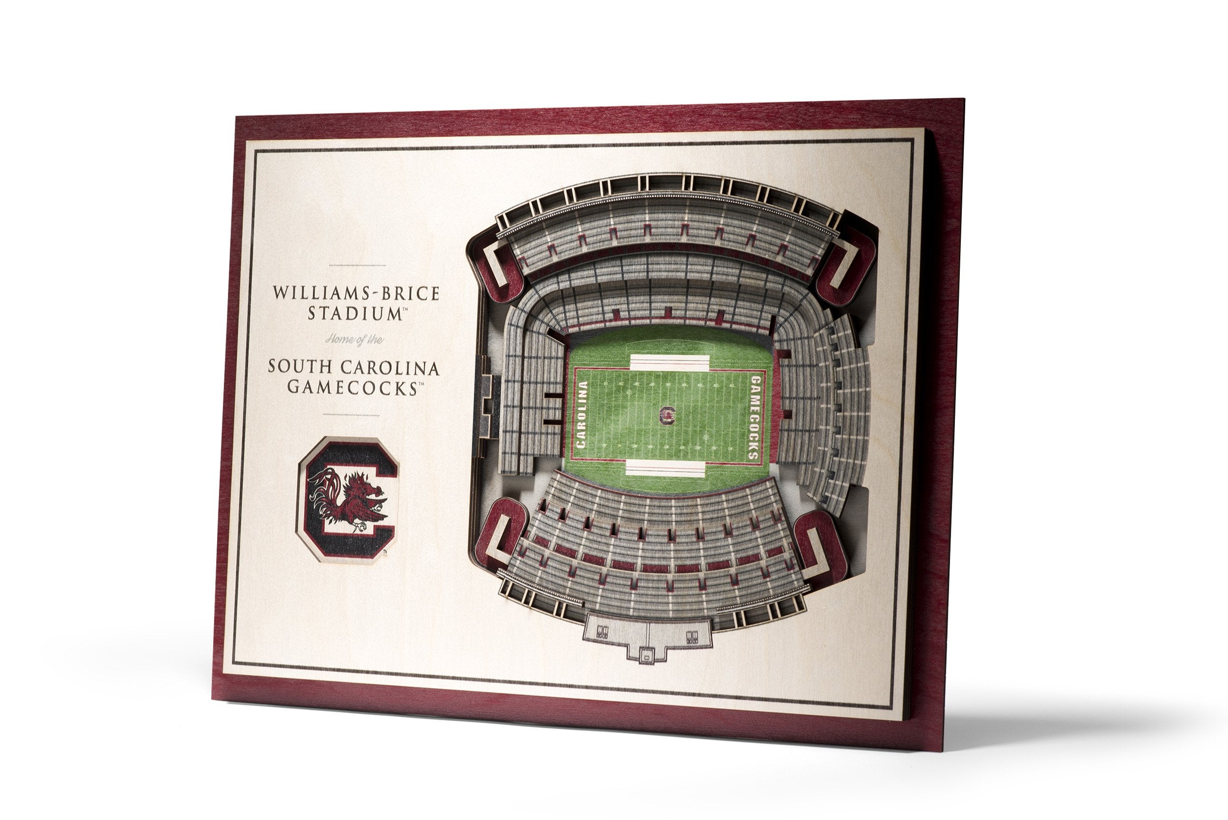 YouTheFan NCAA South Carolina Gamecocks 5-Layer StadiumView 3D Wall Art - Williams-Brice Stadium - Sports Collectibles, Sports Memorabilia, Sports Fan Shop, Sports Gifts