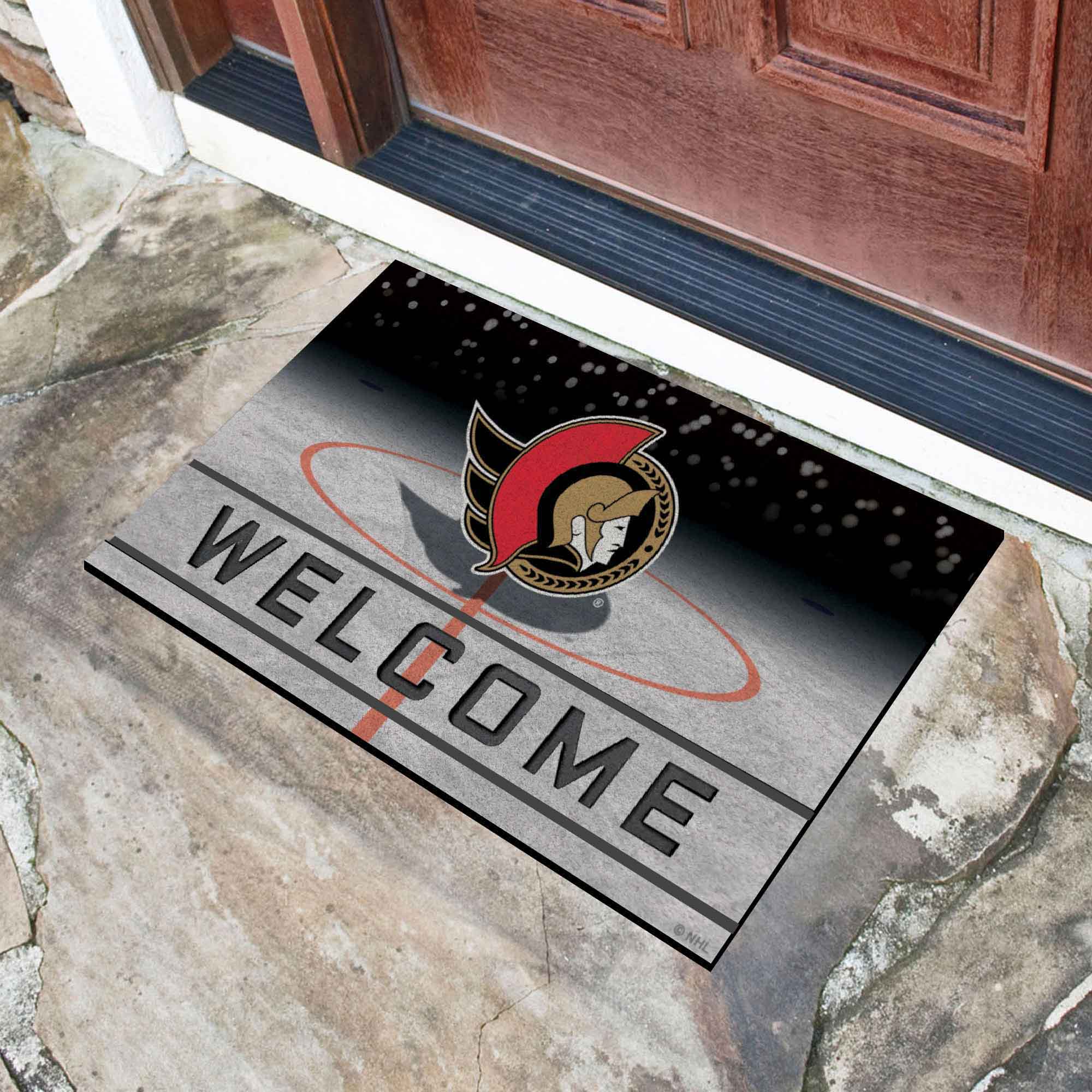 NHL - Ottawa Senators Crumb Rubber Door Mat - Sports Gifts, Sports Memorabilia, Sports Collectibles, Fan Shop