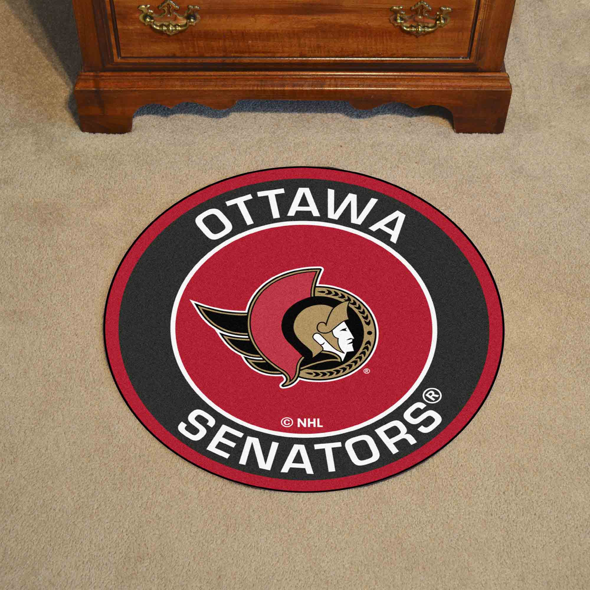 NHL - Ottawa Senators Roundel Mat - Sports Gifts, Sports Memorabilia, Sports Collectibles, Fan Shop