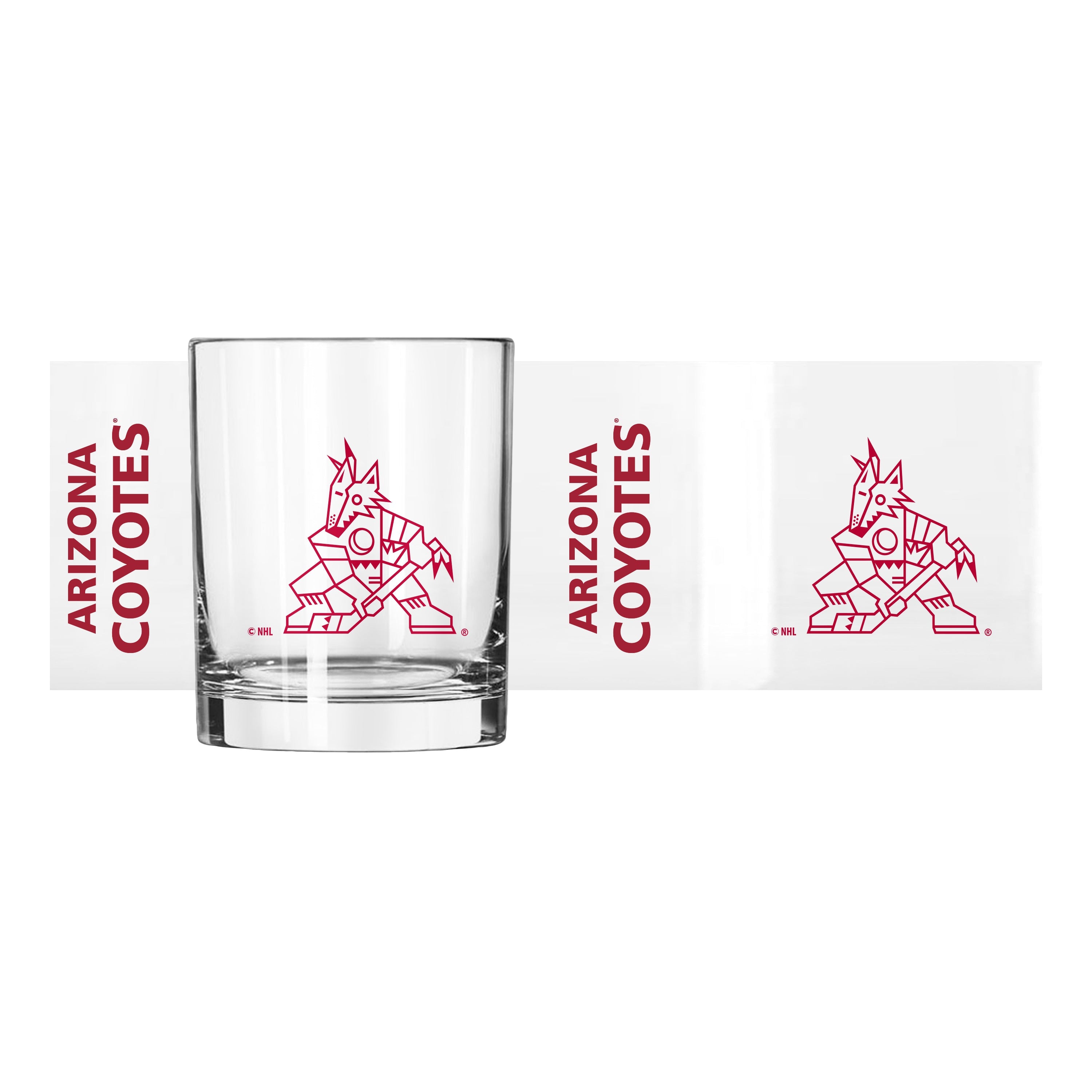 Arizona Coyotes 14oz Gameday Rocks Glass - Sports Gifts, Sports Memorabilia, Sports Collectibles, Fan Shop