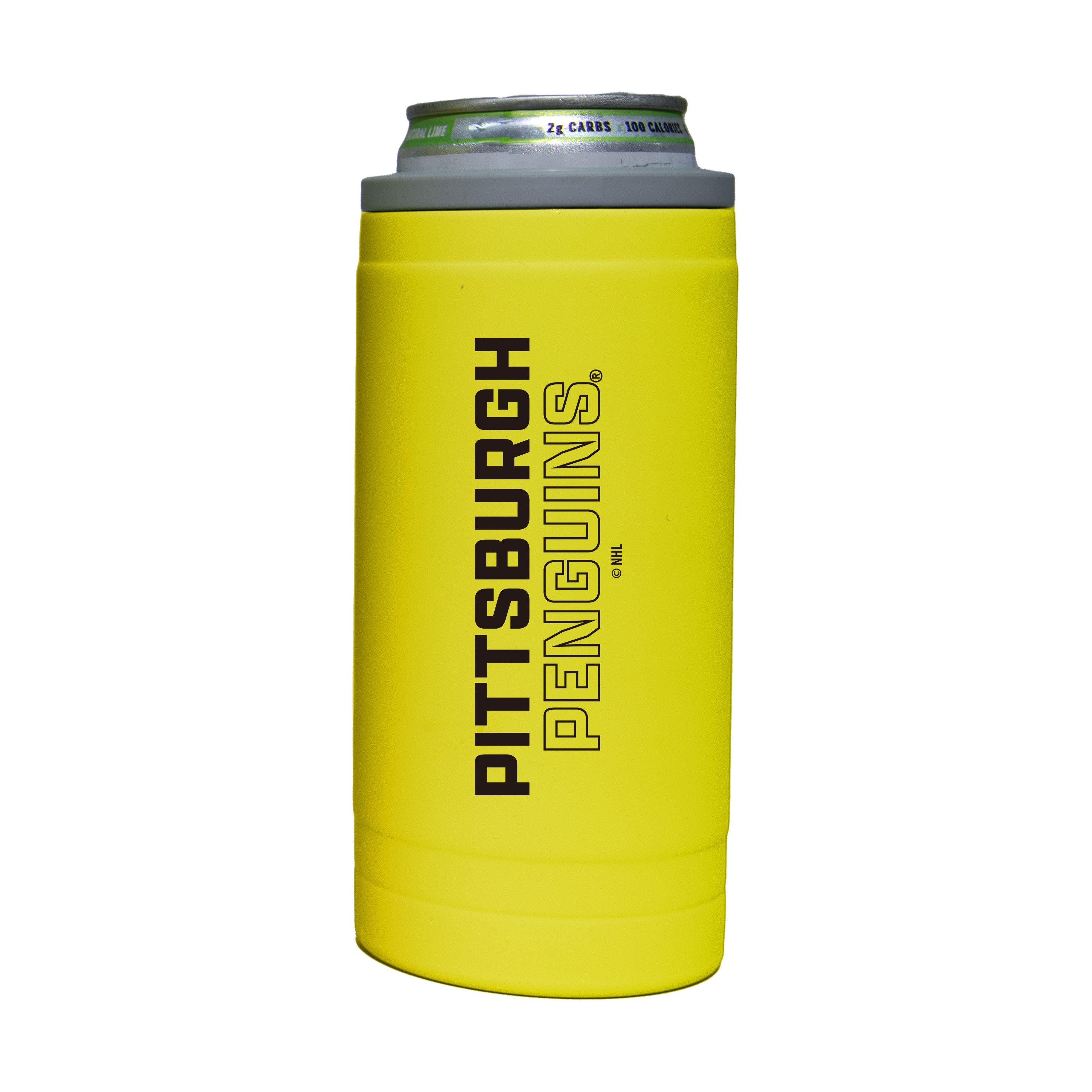 Pittsburgh Penguins 12oz Cru Stacked Soft Touch Slim Coolie