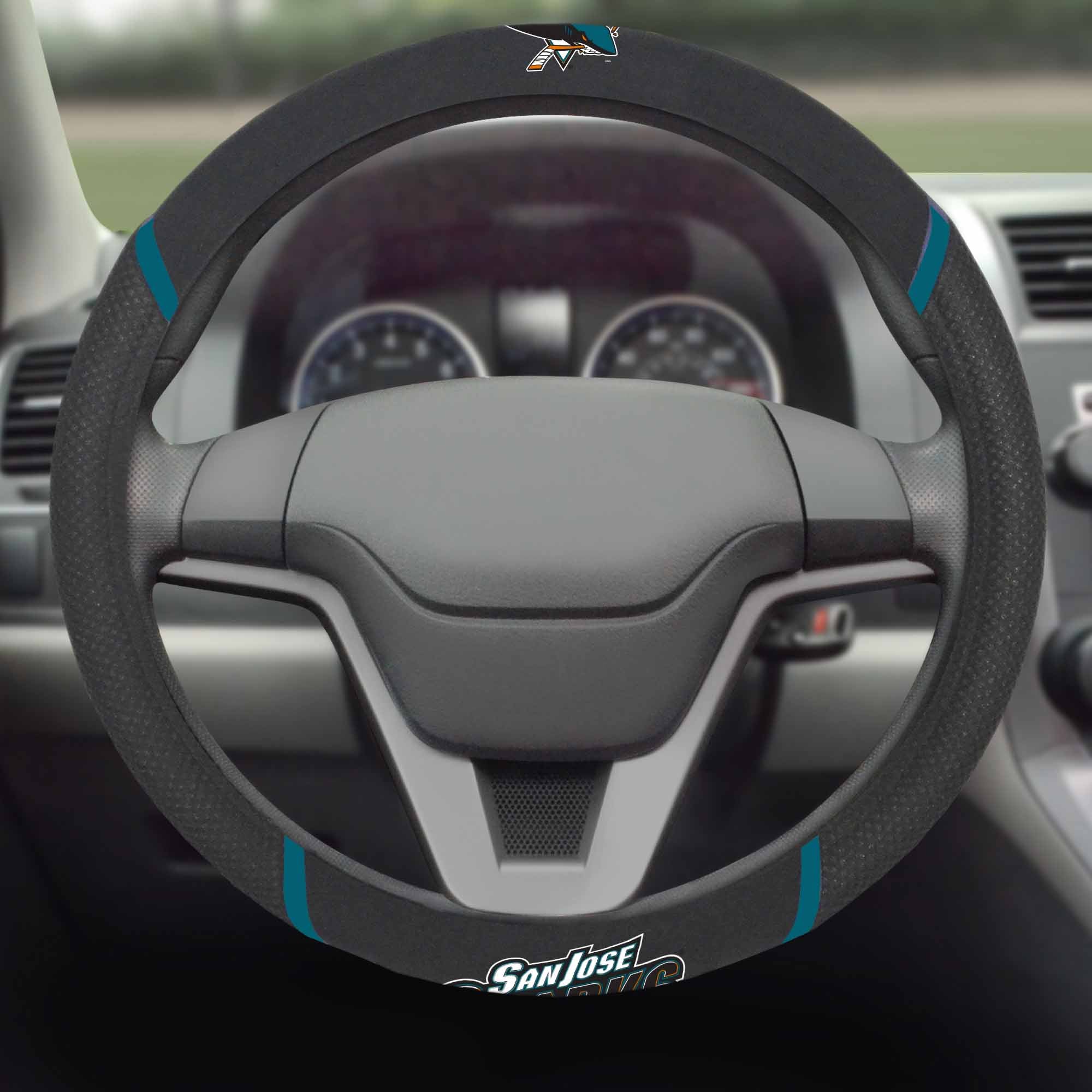 NHL - San Jose Sharks Steering Wheel Cover - Sports Gifts, Sports Memorabilia, Sports Collectibles, Fan Shop