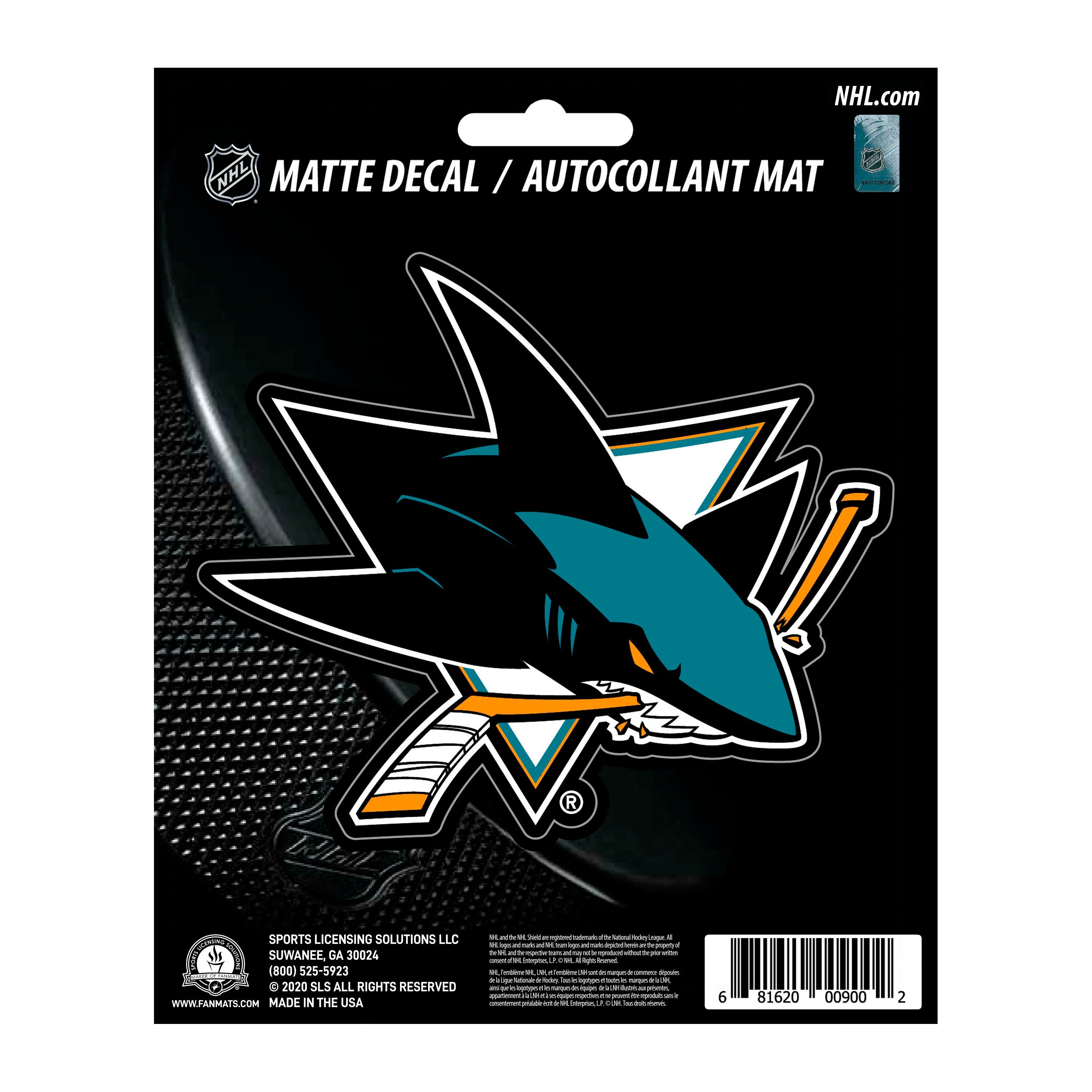 NHL - San Jose Sharks Matte Decal