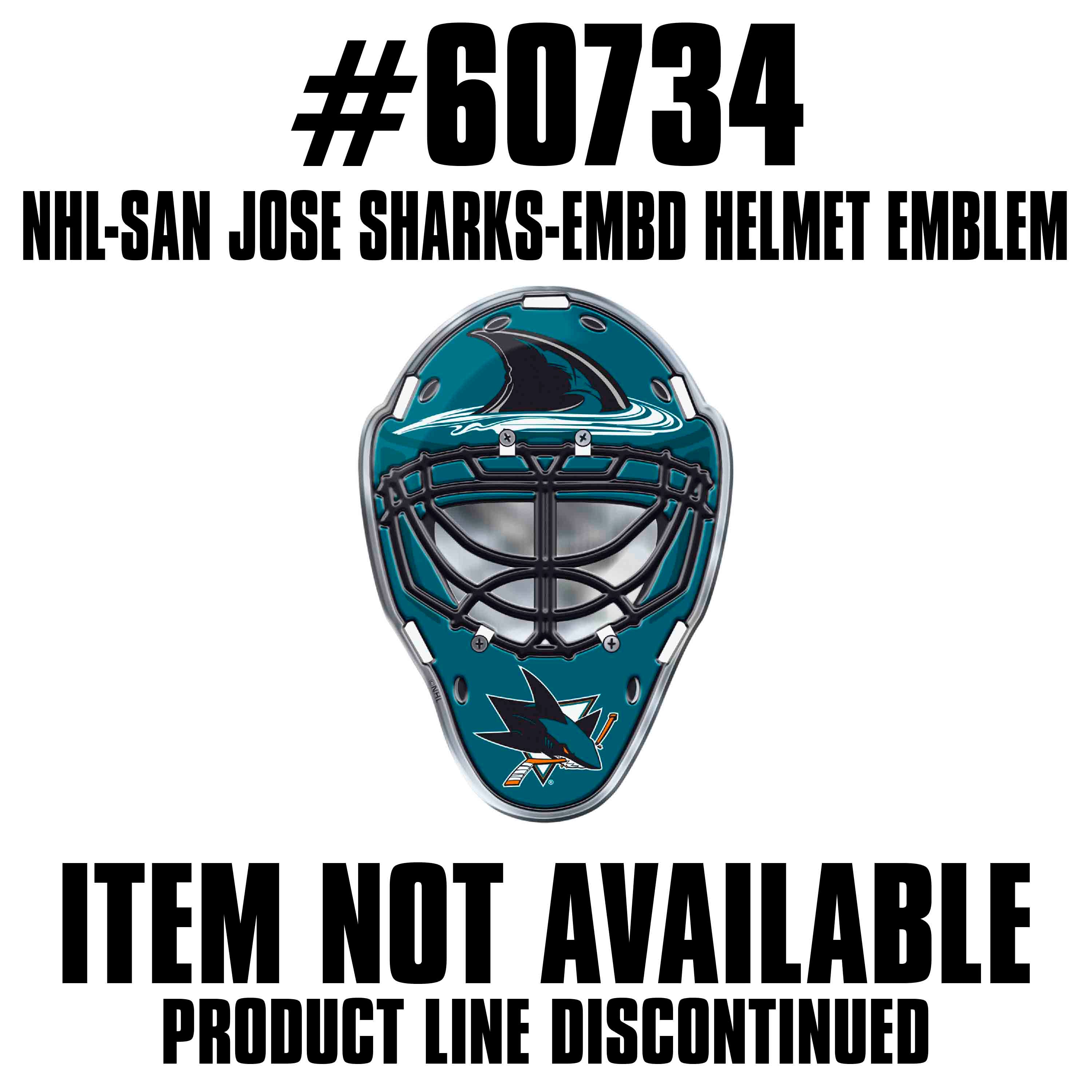 NHL - San Jose Sharks Embossed Helmet Emblem - Sports Gifts, Sports Memorabilia, Sports Collectibles, Fan Shop