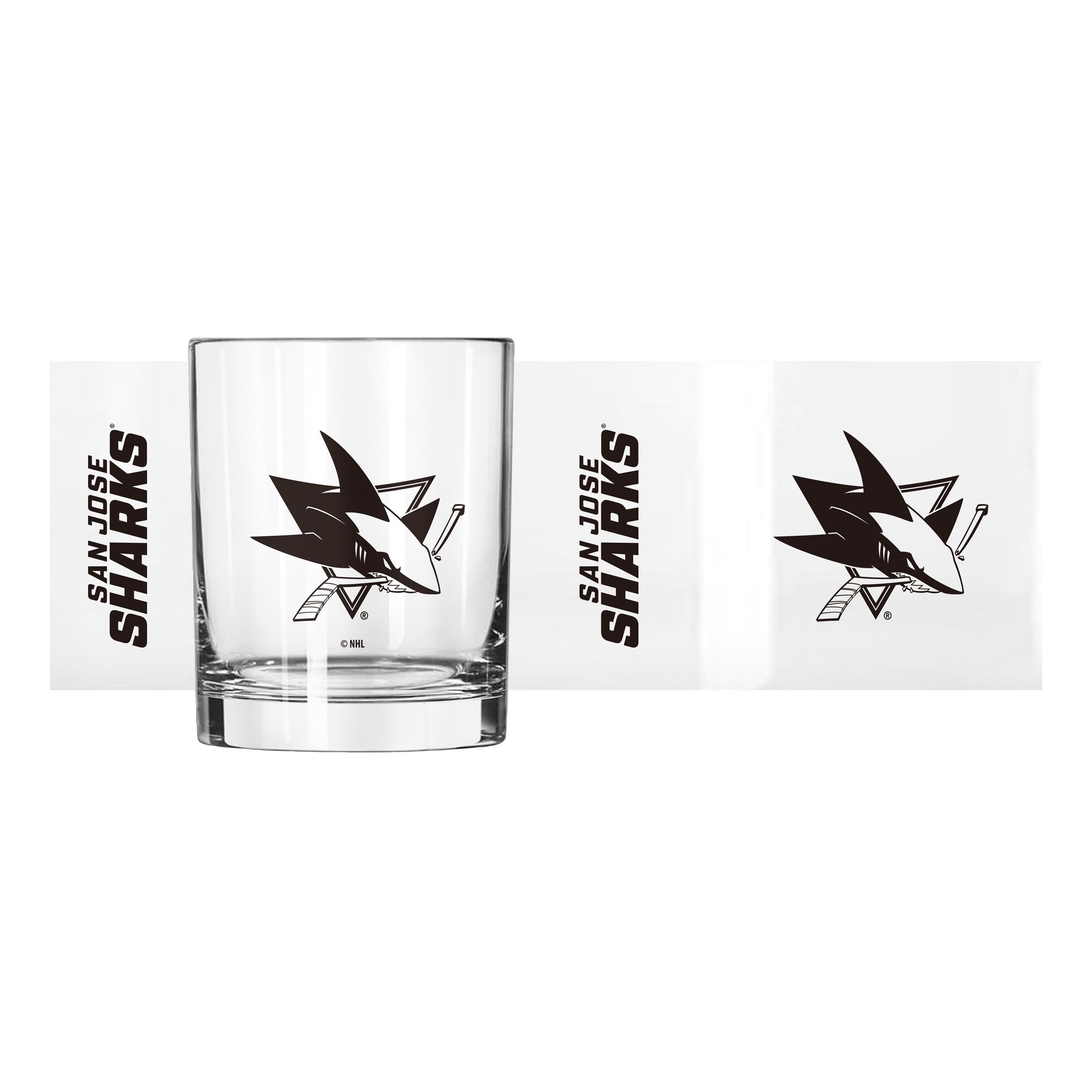 San Jose Sharks 14oz Gameday Rocks Glass - Sports Gifts, Sports Memorabilia, Sports Collectibles, Fan Shop