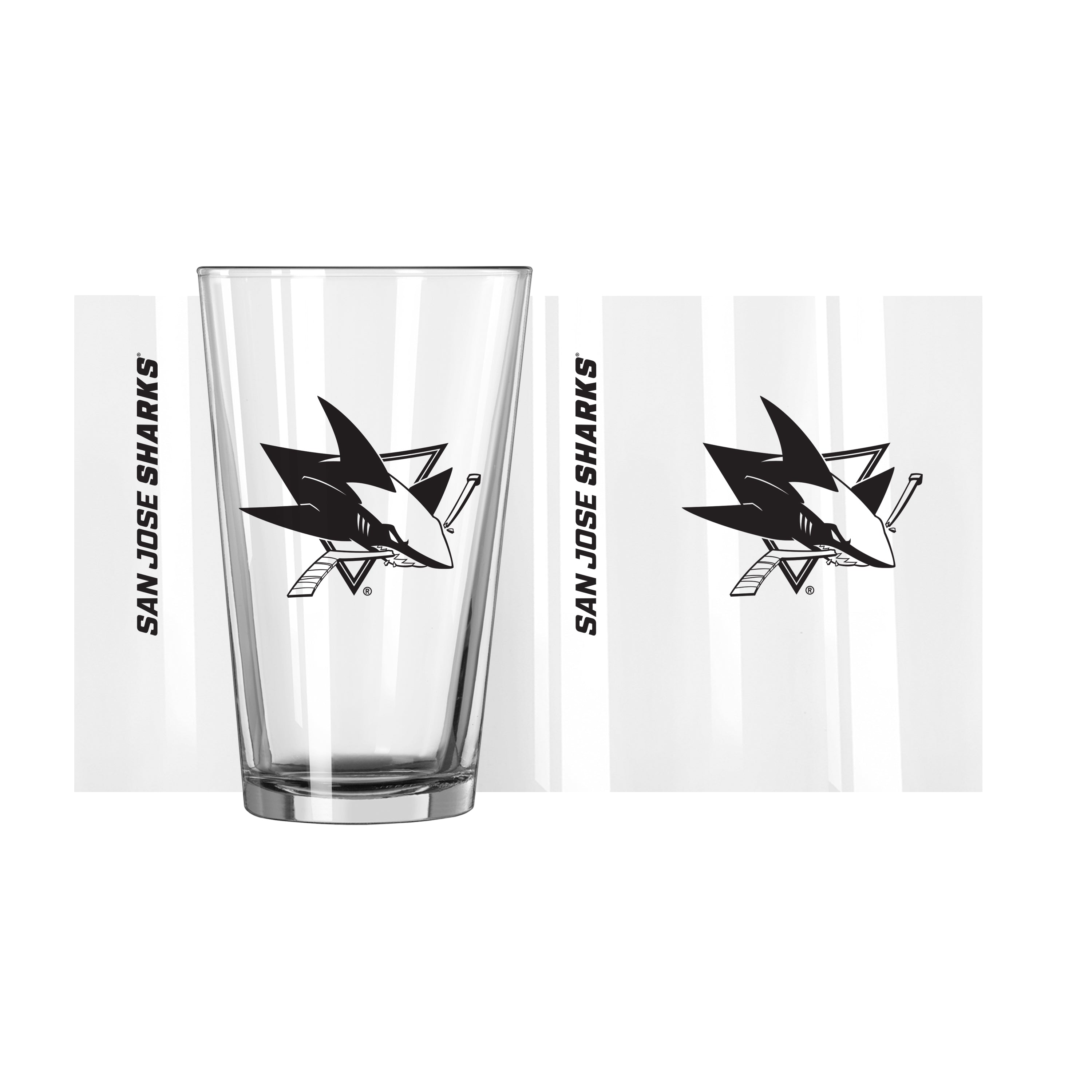 San Jose Sharks 16oz Gameday Pint Glass - Sports Gifts, Sports Memorabilia, Sports Collectibles, Fan Shop