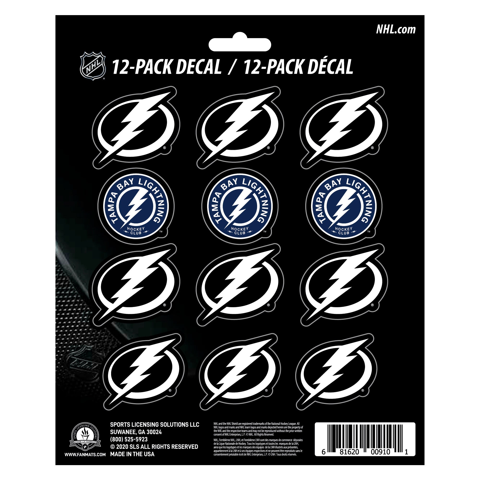 NHL - Tampa Bay Lightning Mini Decal 12-pk