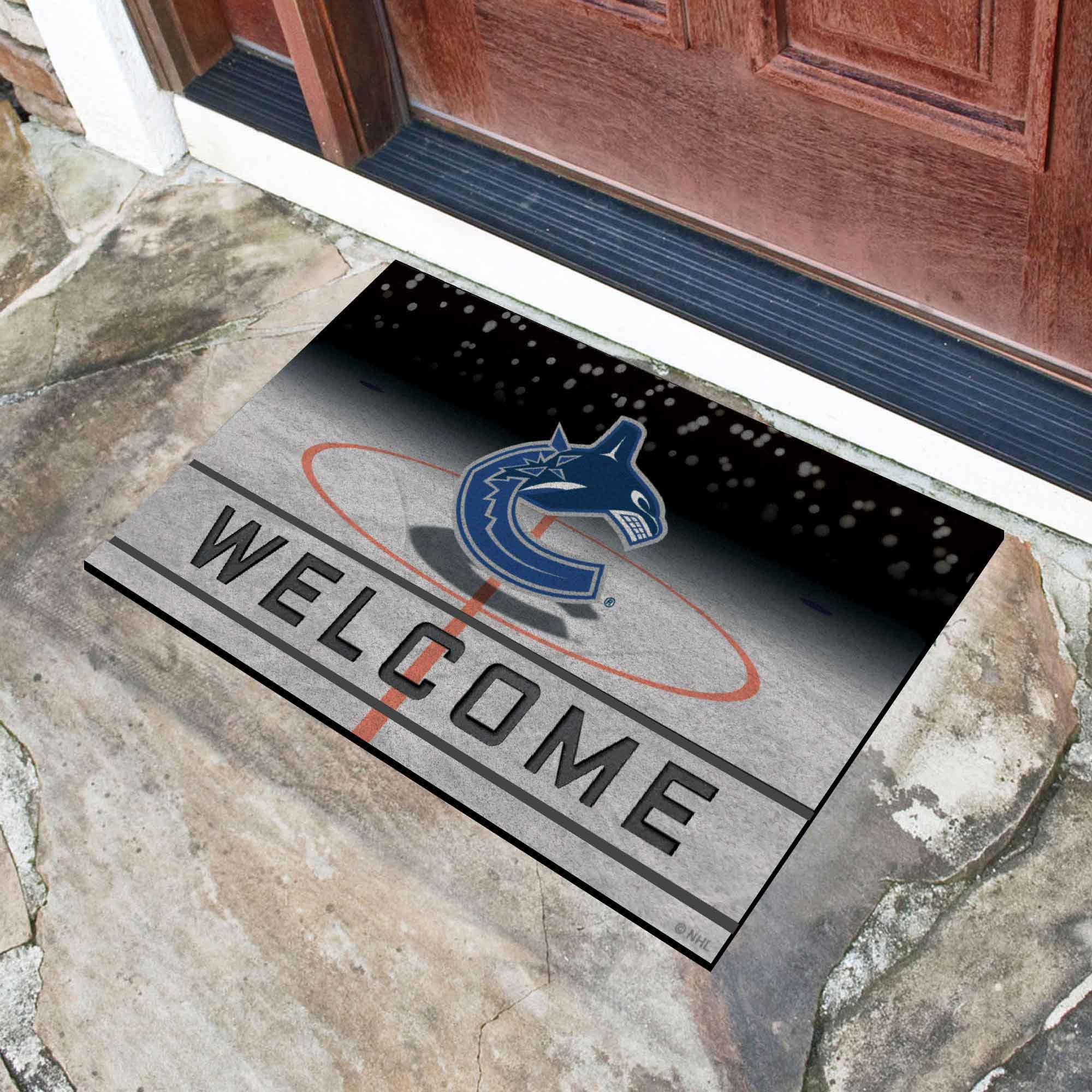 NHL - Vancouver Canucks Crumb Rubber Door Mat - Sports Gifts, Sports Memorabilia, Sports Collectibles, Fan Shop