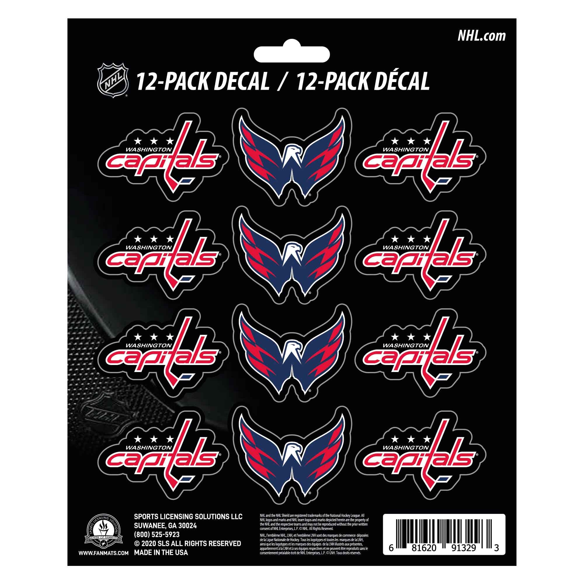 Washington Capitals Mini Decal 12-pk