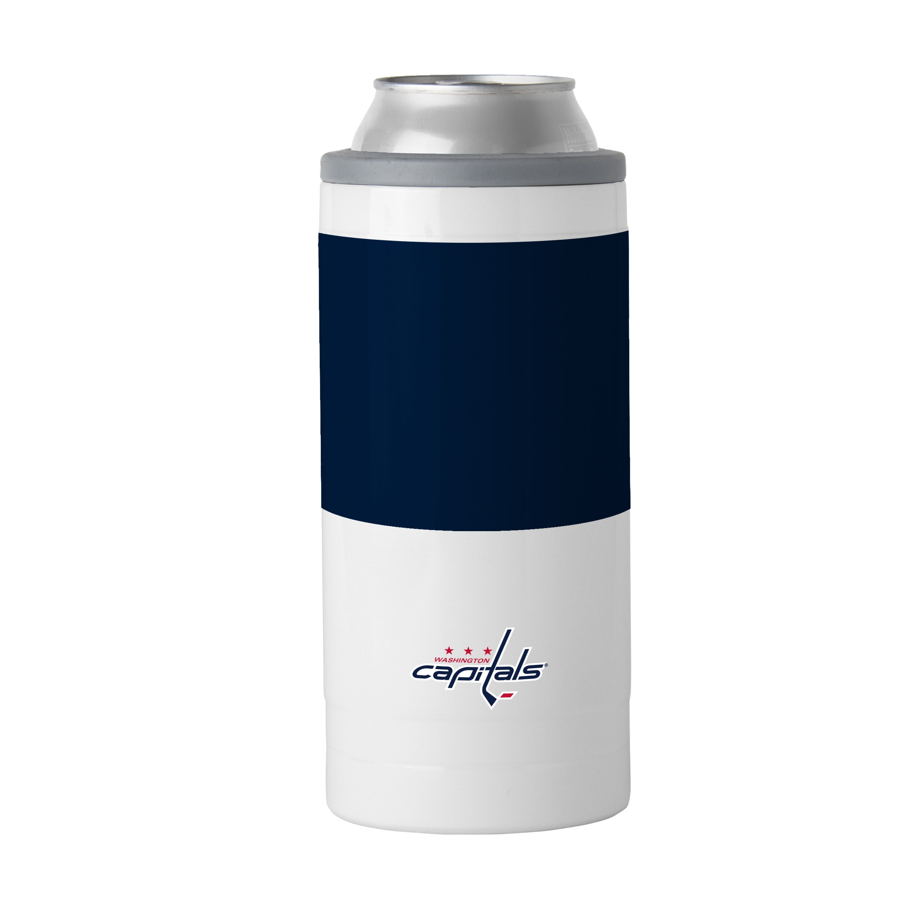 Washington Capitals Colorblock 12oz Slim Can Coolie - Sports Gifts, Sports Memorabilia, Sports Collectibles, Fan Shop