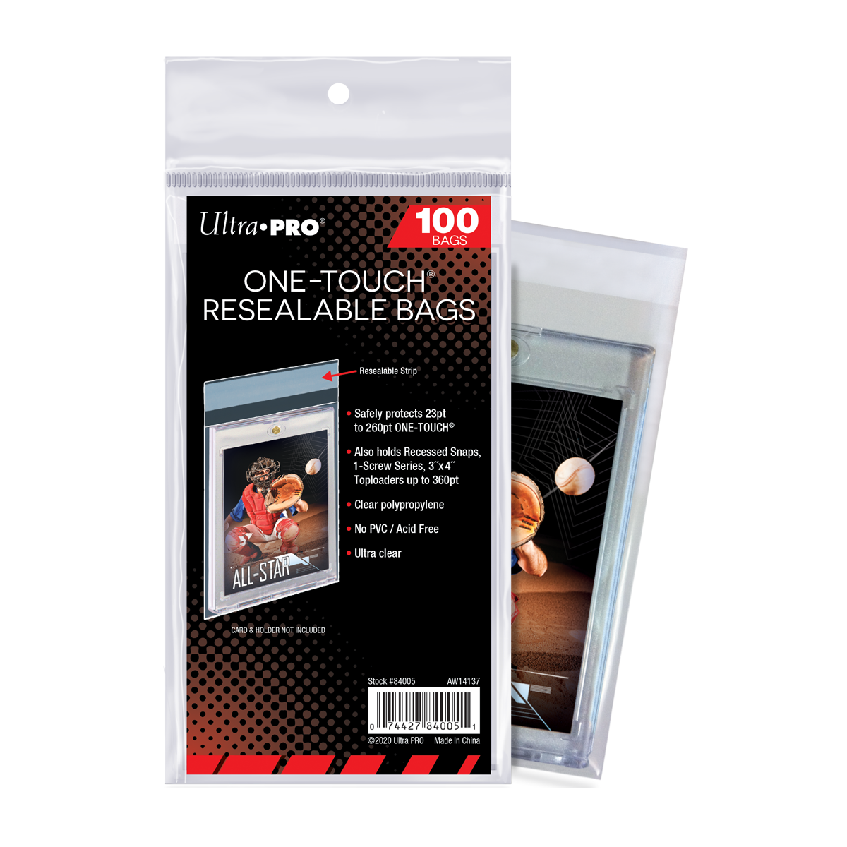 ONE-TOUCH Resealable Bags, Fits up to 260PT (100ct) - Sports Gifts, Sports Memorabilia, Sports Collectibles, Fan Shop