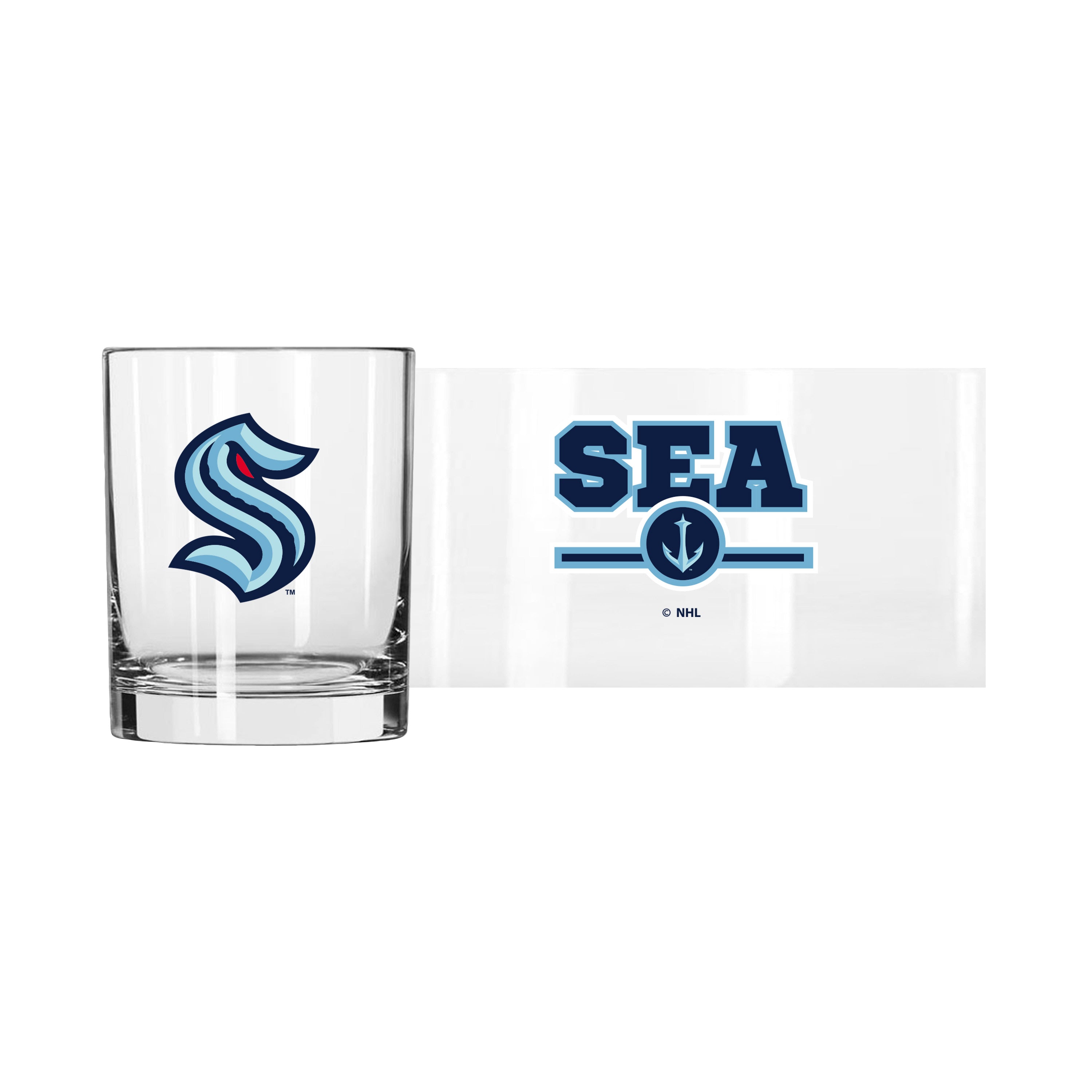 Seattle Kraken 14oz Letterman Rocks Glass - Sports Gifts, Sports Memorabilia, Sports Collectibles, Fan Shop