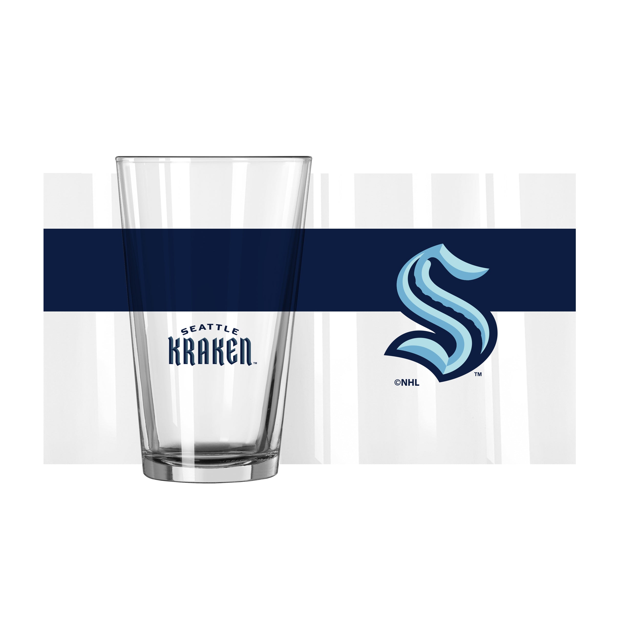 Seattle Kraken 16oz Colorblock Pint Glass - Sports Gifts, Sports Memorabilia, Sports Collectibles, Fan Shop
