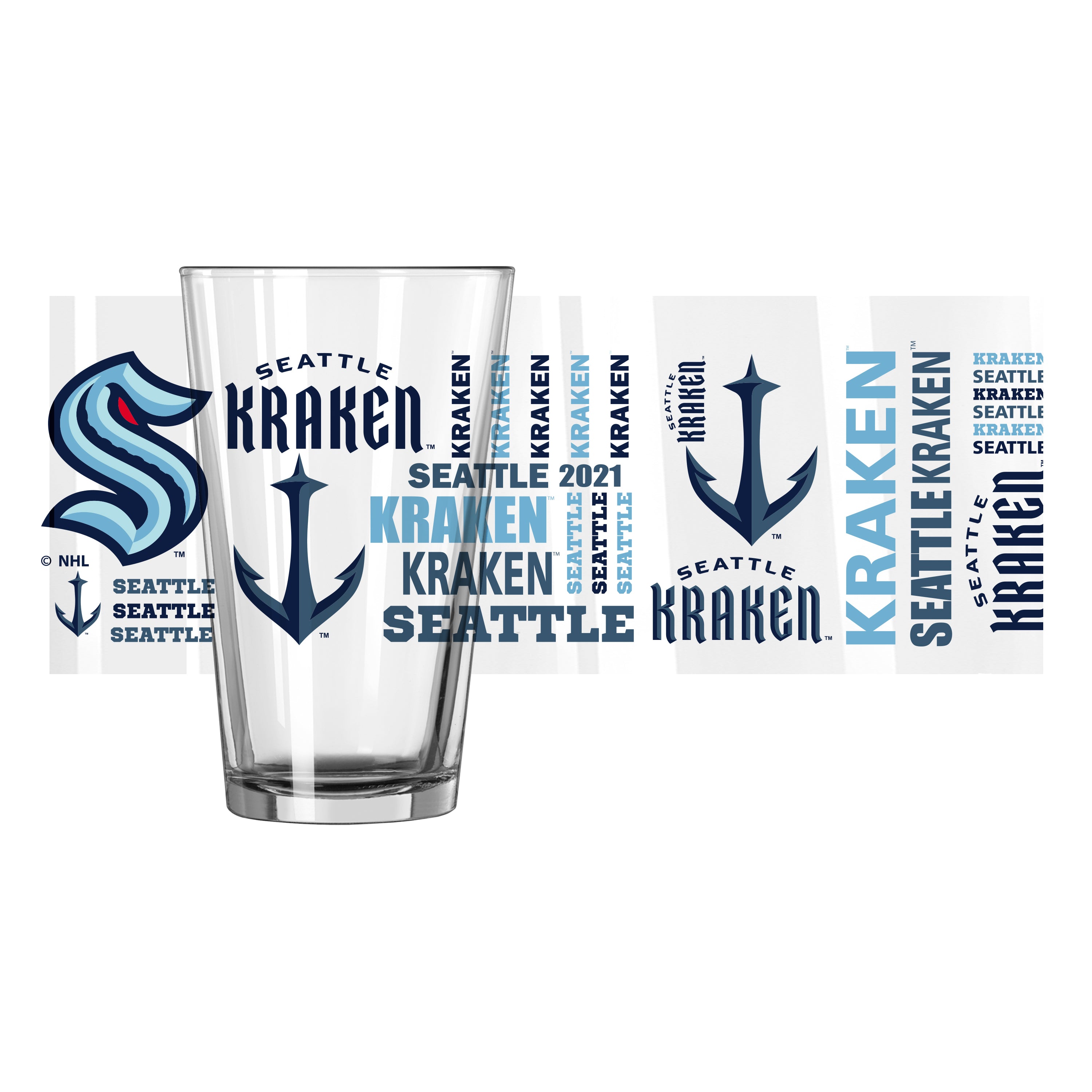 Seattle Kraken 16oz Spirit Pint Glass - Sports Gifts, Sports Memorabilia, Sports Collectibles, Fan Shop