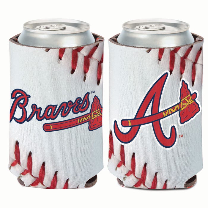 Atlanta Braves BALL DESIGN Can Cooler 12 oz. - Sports Collectibles, Sports Memorabilia, Sports Fan Shop, Sports Gifts
