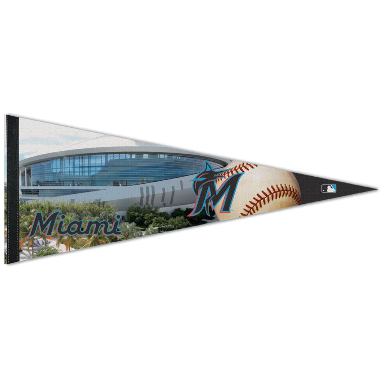 Miami Marlins Pennant 12x30 Premium Style - Special Order - Sports Collectibles, Sports Memorabilia, Sports Fan Shop, Sports Gifts