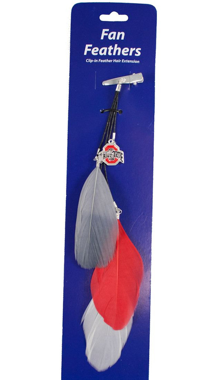 Ohio State Buckeyes Team Color Feather Hair Clip CO - Sports Collectibles, Sports Memorabilia, Sports Fan Shop, Sports Gifts
