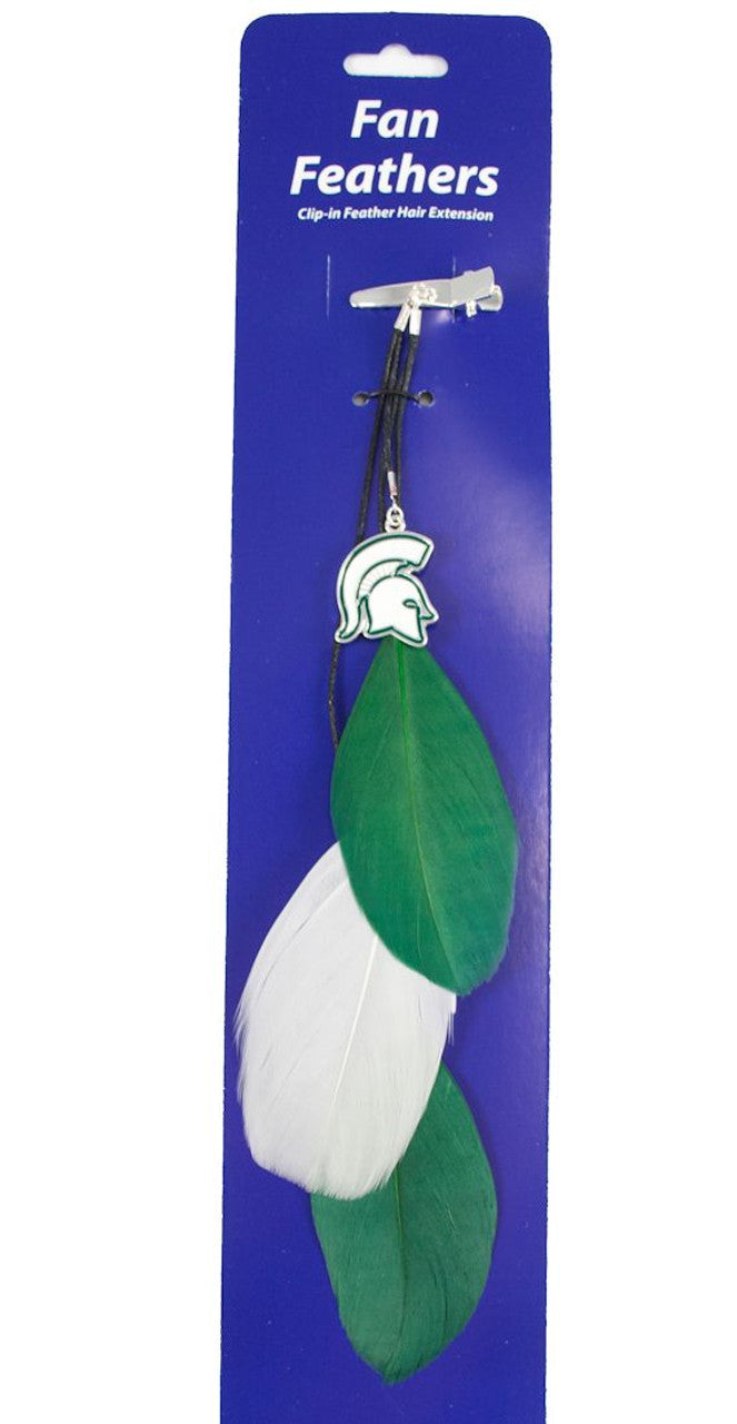 Michigan State Spartans Team Color Feather Hair Clip CO - Sports Collectibles, Sports Memorabilia, Sports Fan Shop, Sports Gifts