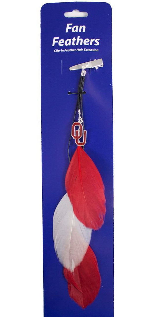 Oklahoma Sooners Team Color Feather Hair Clip - Sports Collectibles, Sports Memorabilia, Sports Fan Shop, Sports Gifts