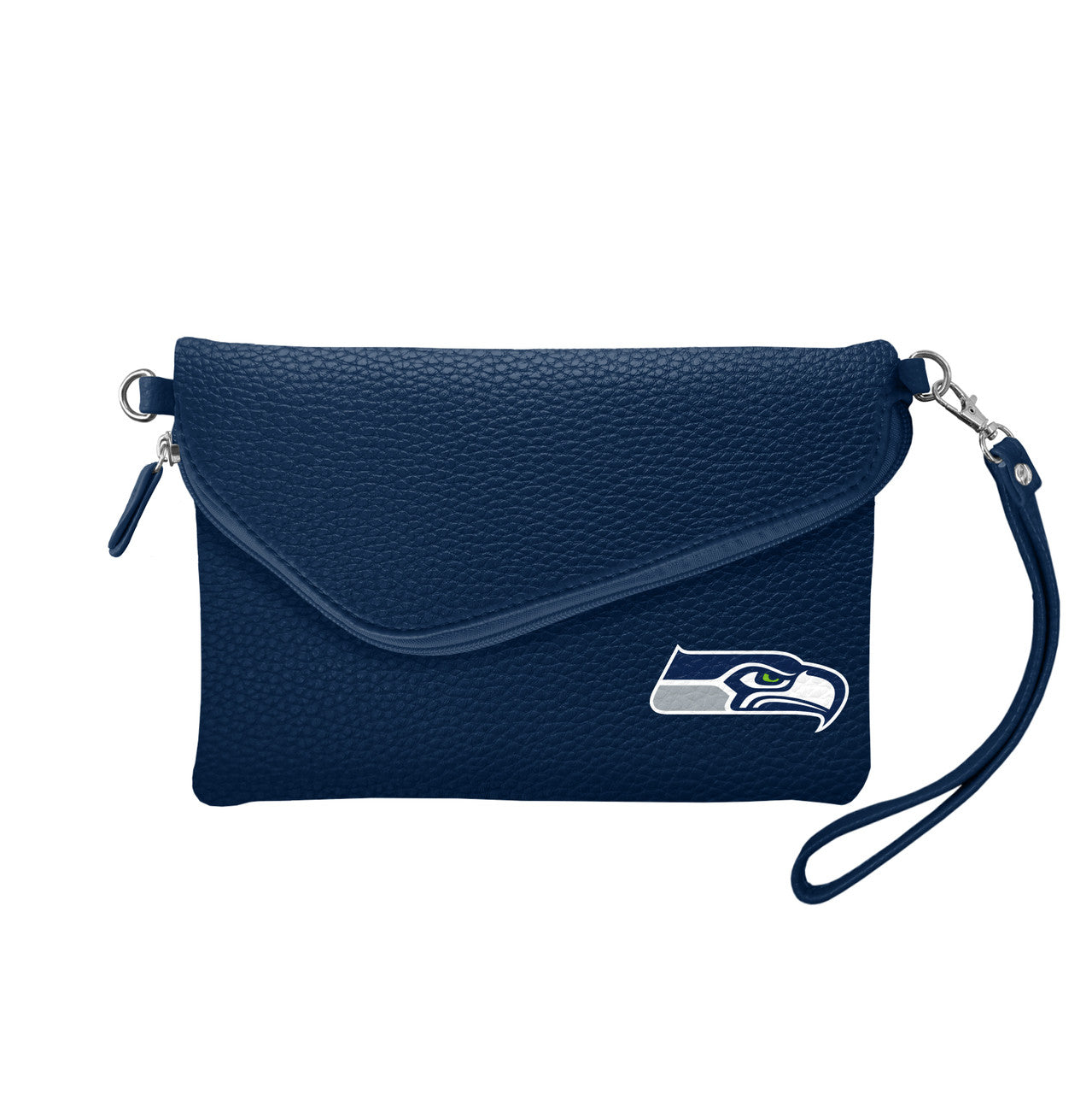 Seattle Seahawks Purse Pebble Fold Over Crossbody Navy - Sports Collectibles, Sports Memorabilia, Sports Fan Shop, Sports Gifts
