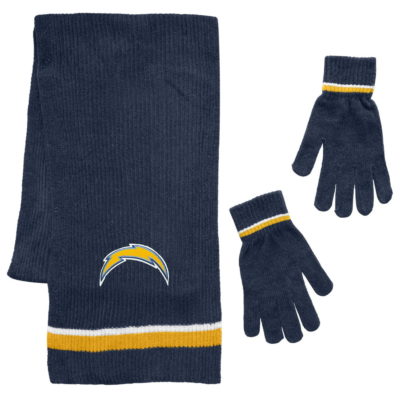 Los Angeles Chargers Scarf and Glove Gift Set Chenille - Sports Collectibles, Sports Memorabilia, Sports Fan Shop, Sports Gifts