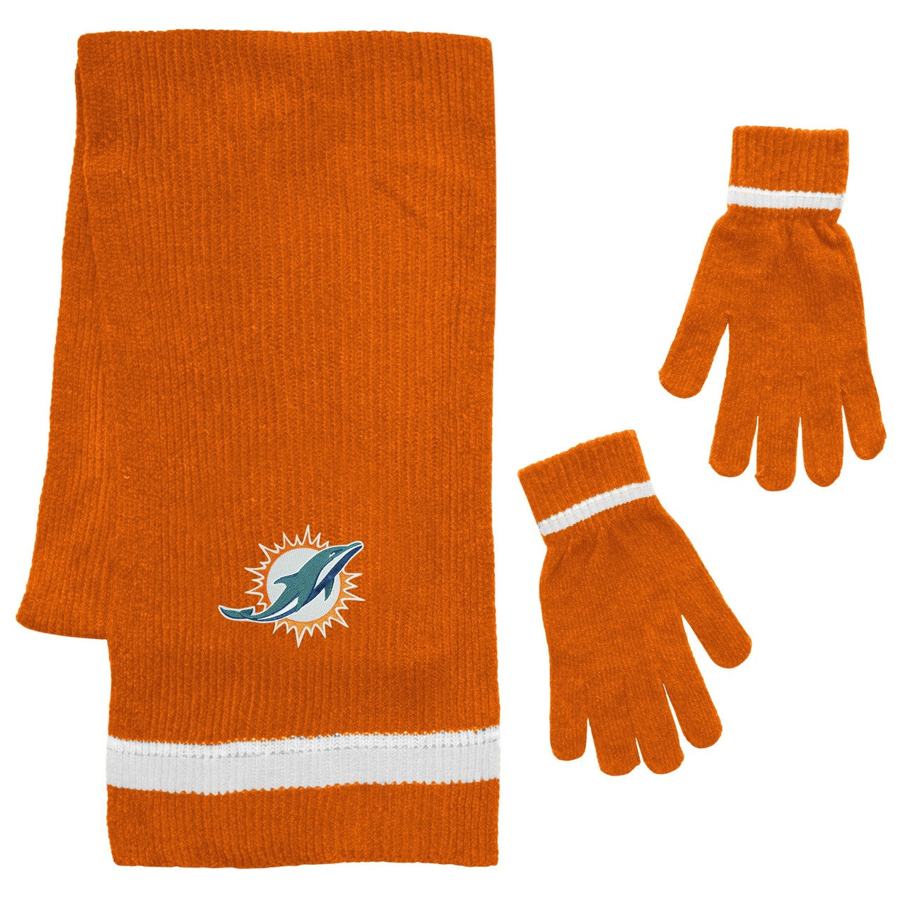 Miami Dolphins Scarf and Glove Gift Set Chenille - Sports Collectibles, Sports Memorabilia, Sports Fan Shop, Sports Gifts